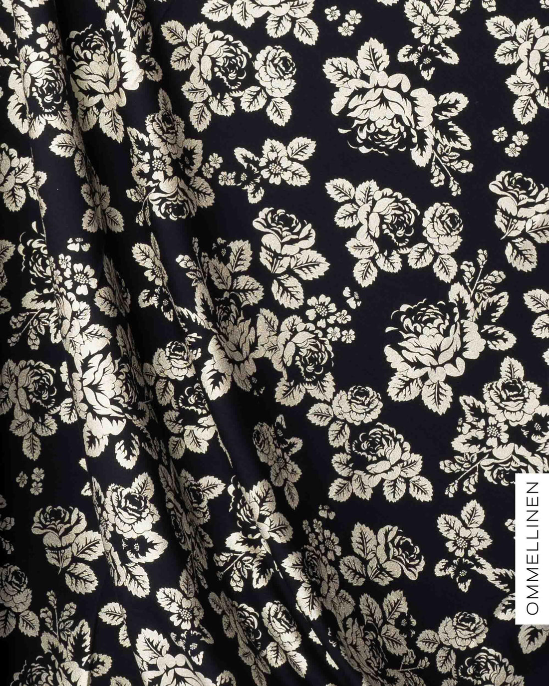 Glitteripainettu joustocollege - PALA, Babushka Roses - kultashampanja