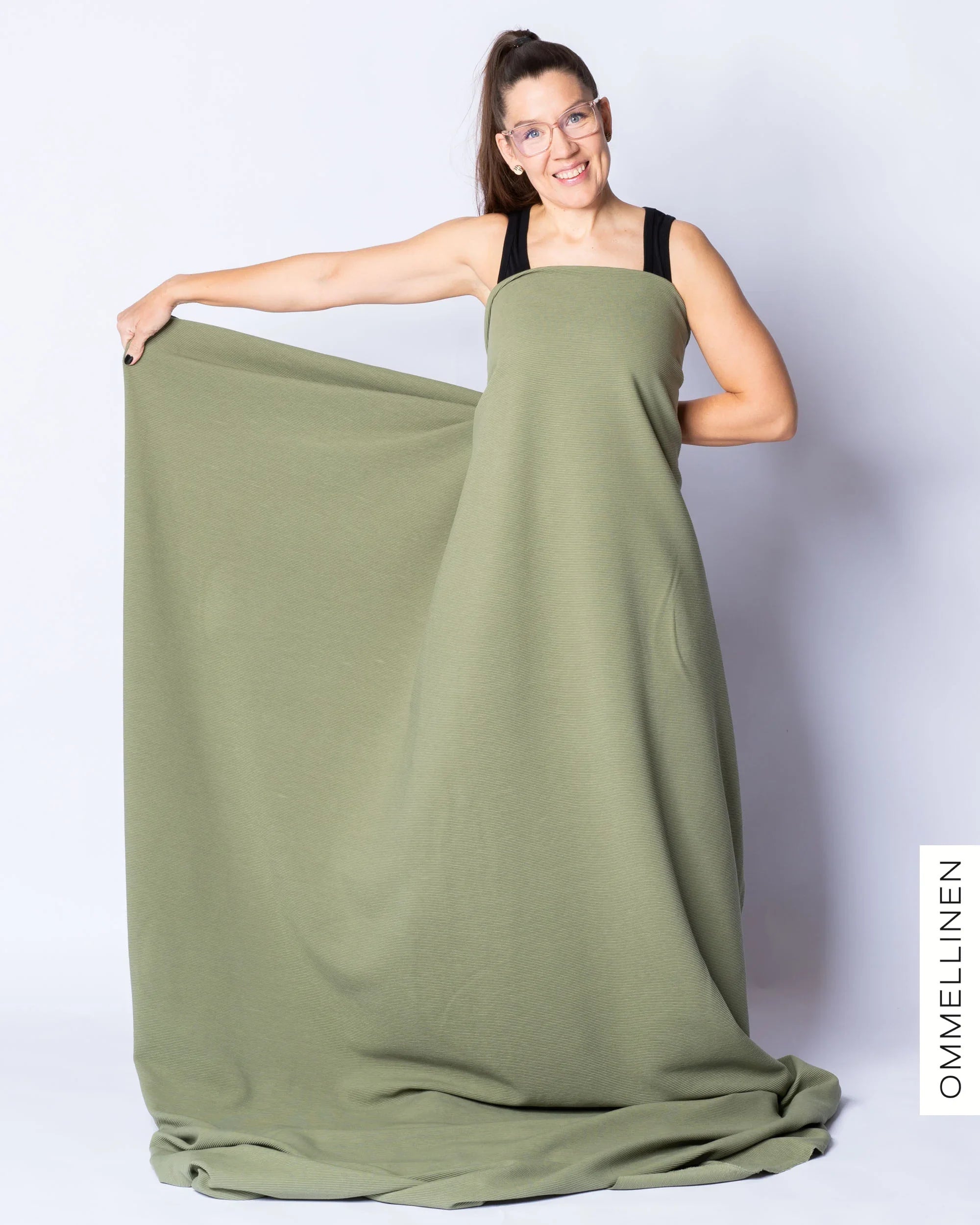 Ottoman - puuvillaneulos, oliivi