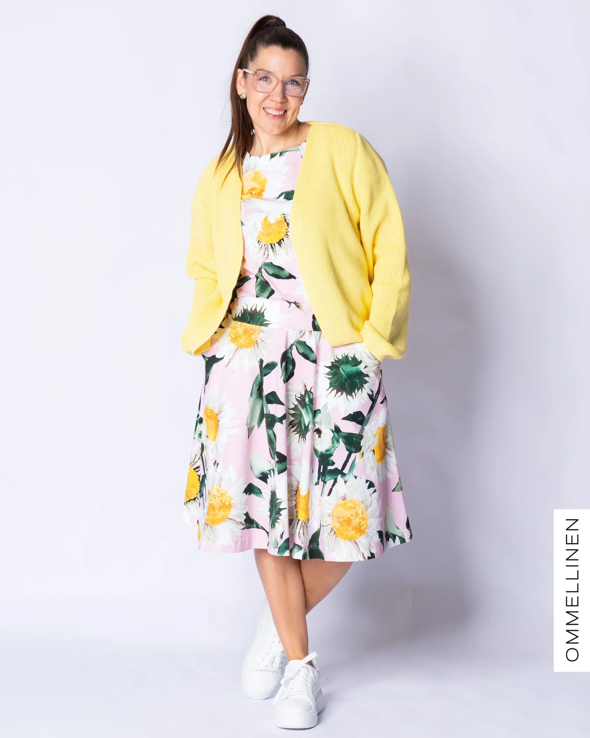 Puffipaita - lyhyt hiha, Auringonkukka - vaaleanpunainen