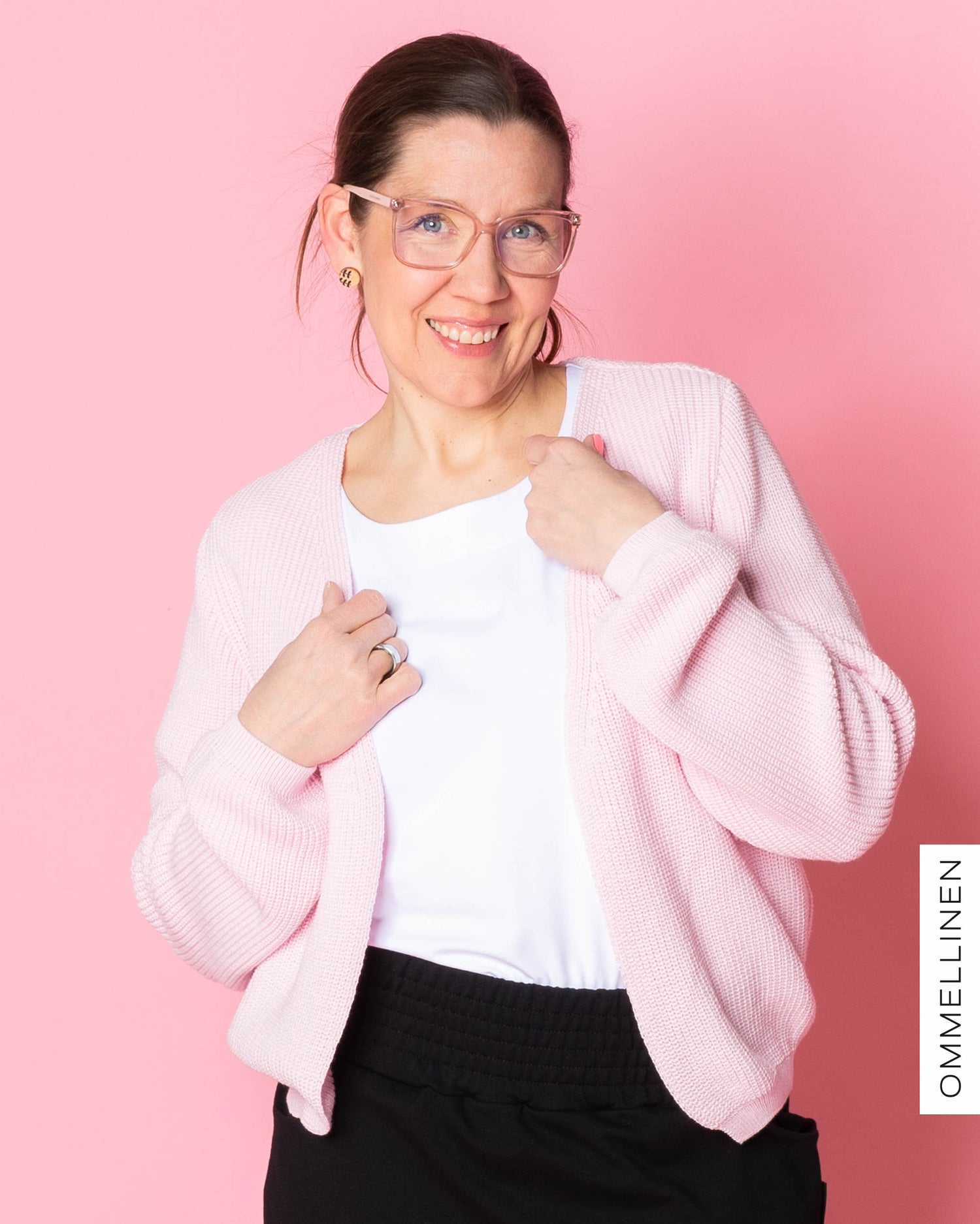 Neuletakki, vaaleanpunainen