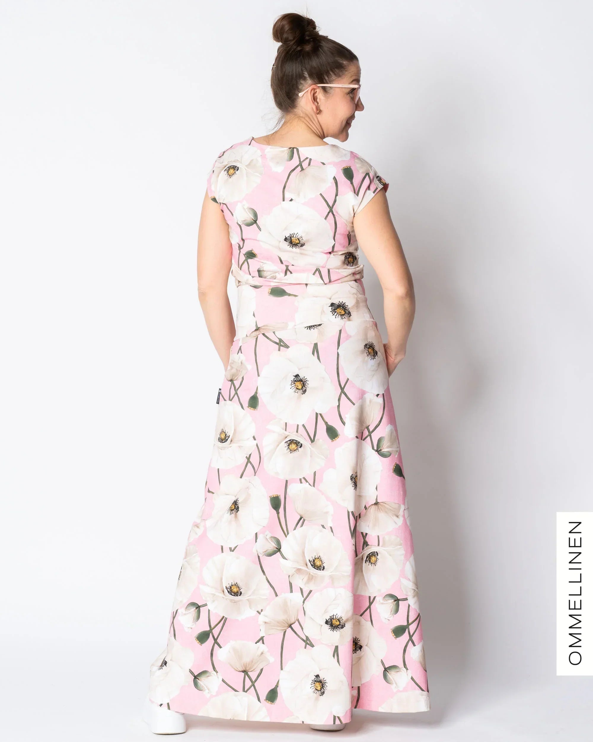 Maxihame, Yökukka - vaaleanpunainen/luonnonvalkoinen