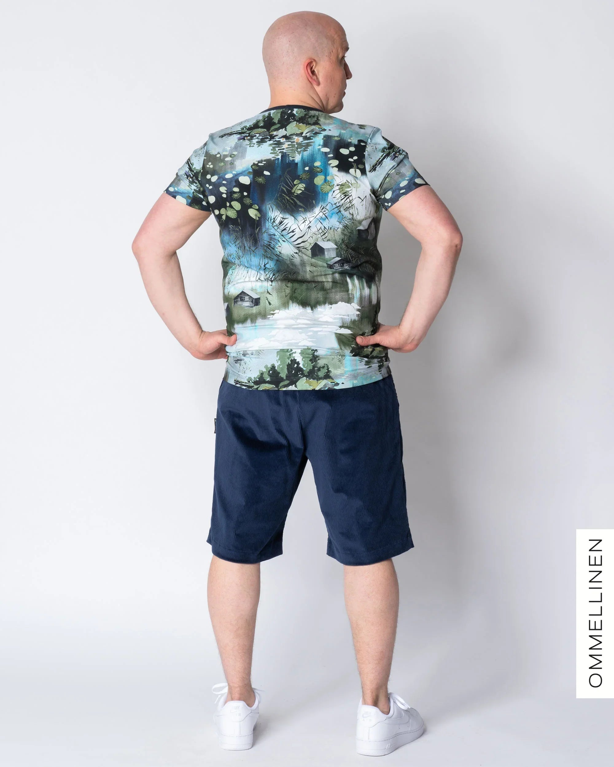 Miesten vakosamettishortsit, sininen