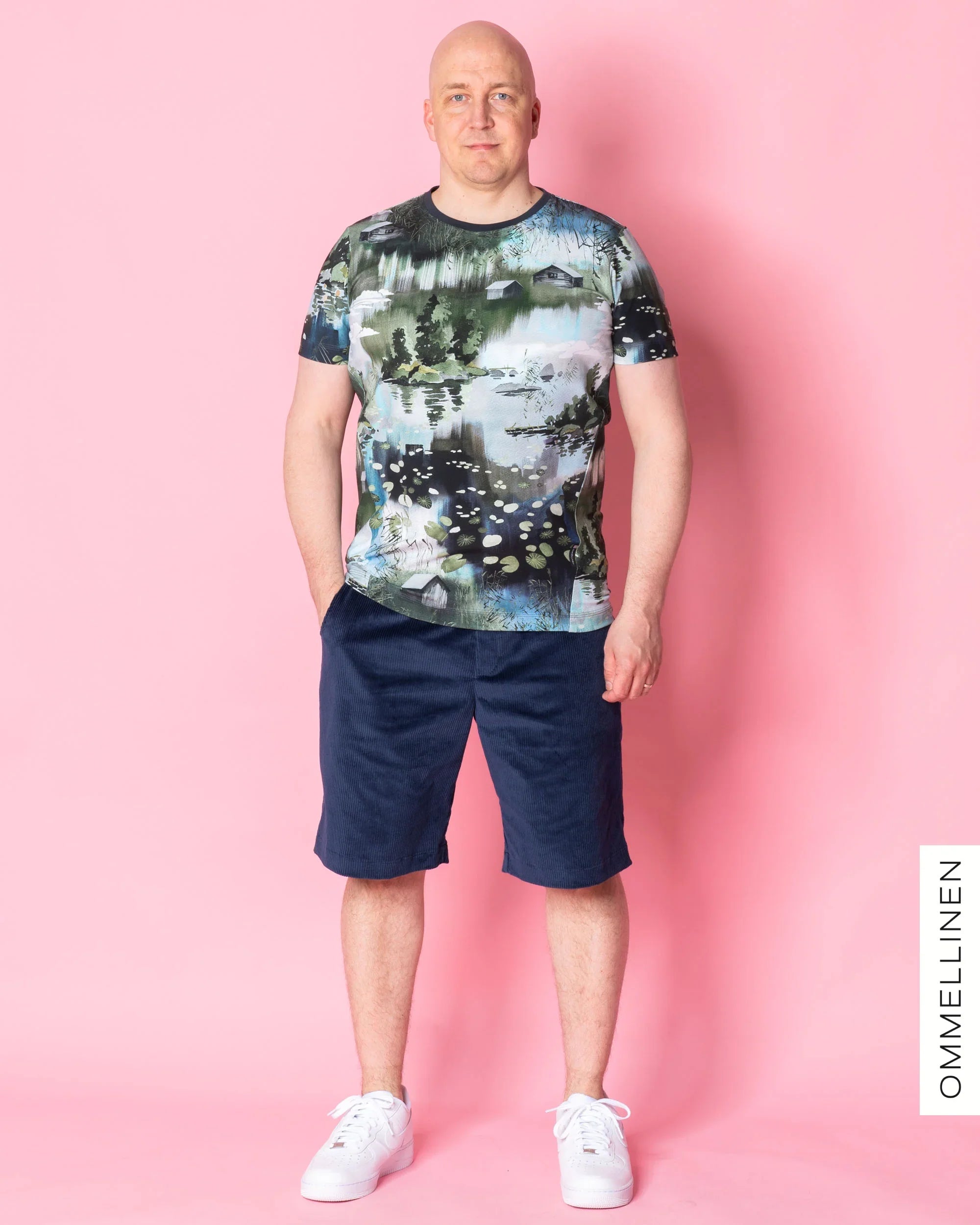 Miesten vakosamettishortsit, sininen