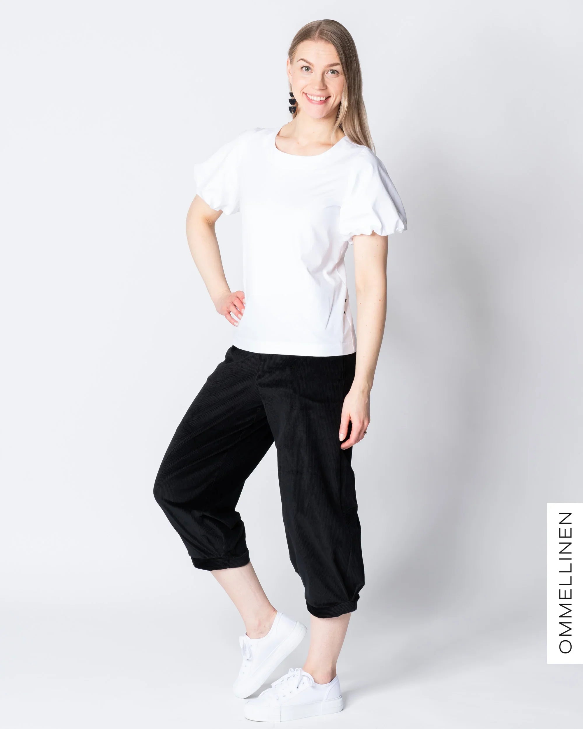 Puffipaita - lyhyt hiha, valkoinen