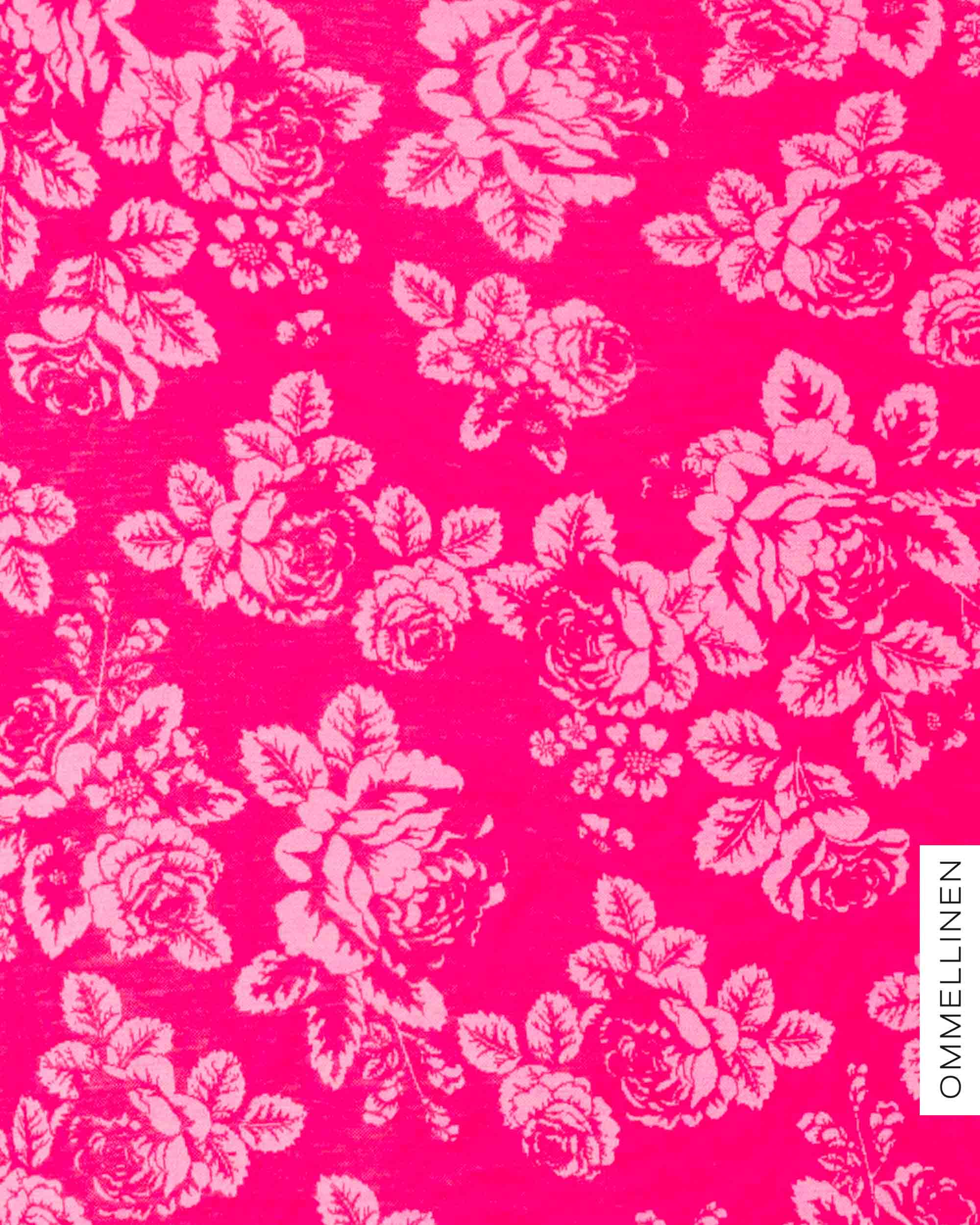 Merino wool - PRE-CUT, Babushka Roses - pink