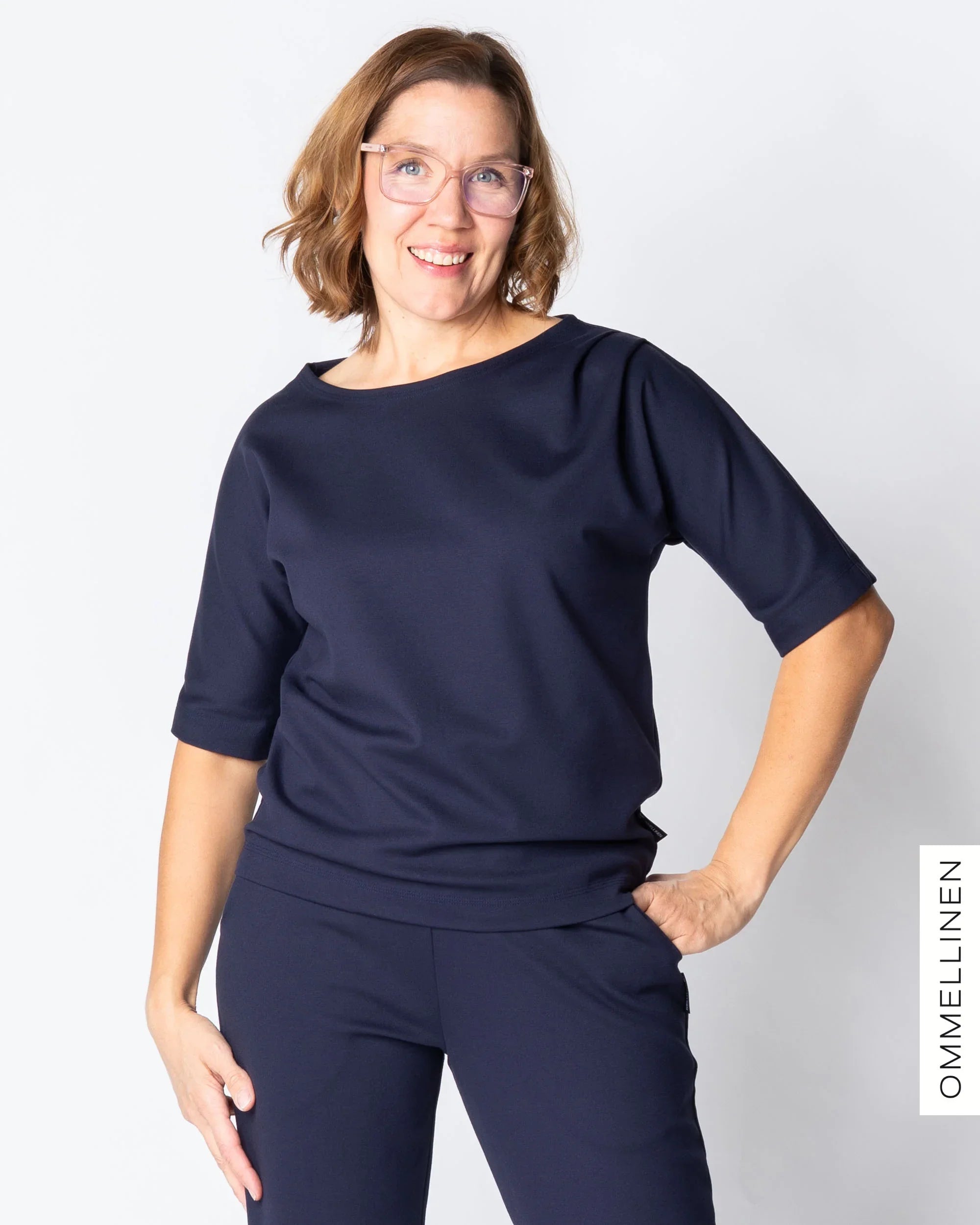 Laskosteeppari 1/2-hiha, tummansininen