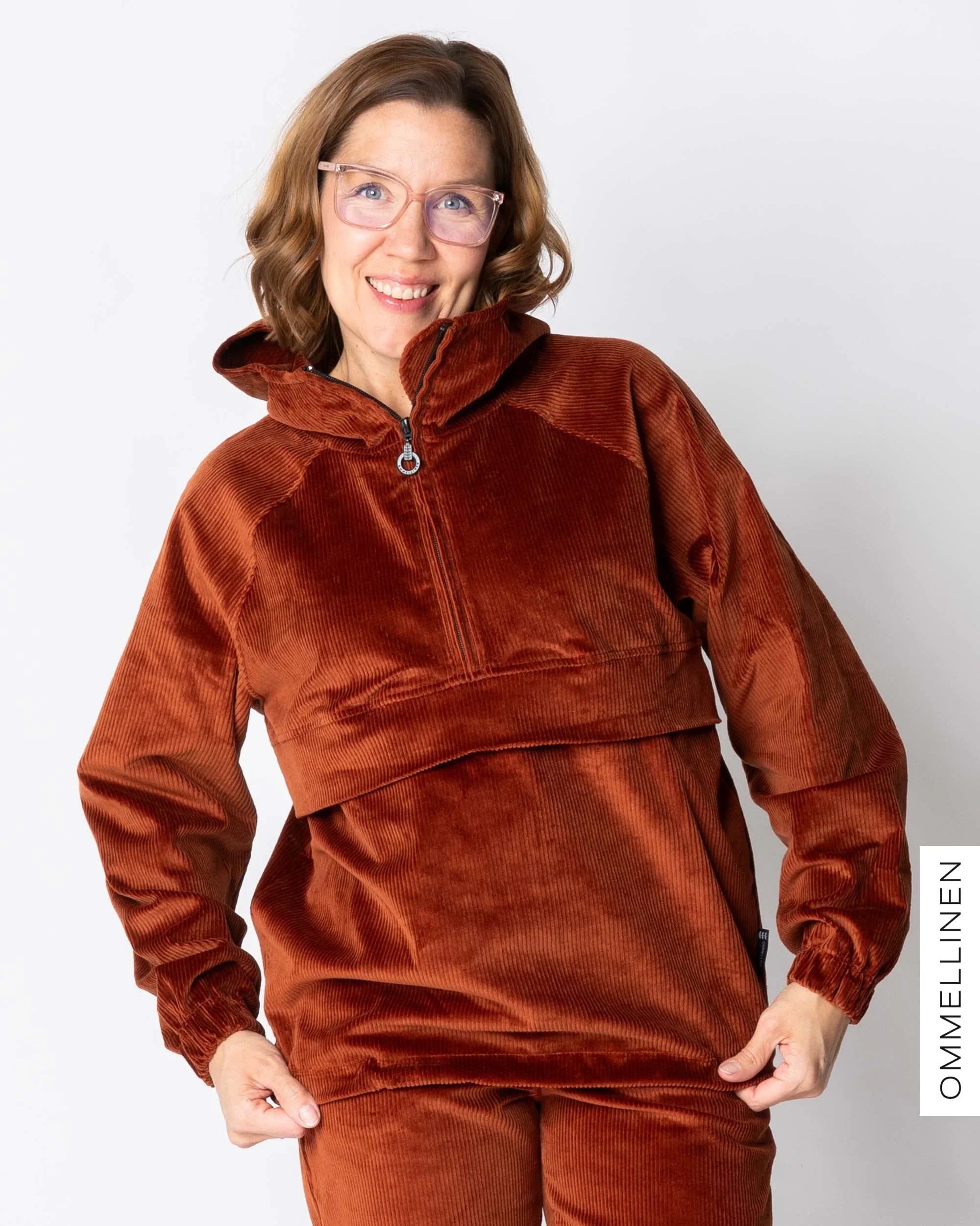 Anorakki - vakosametti, poltettu oranssi