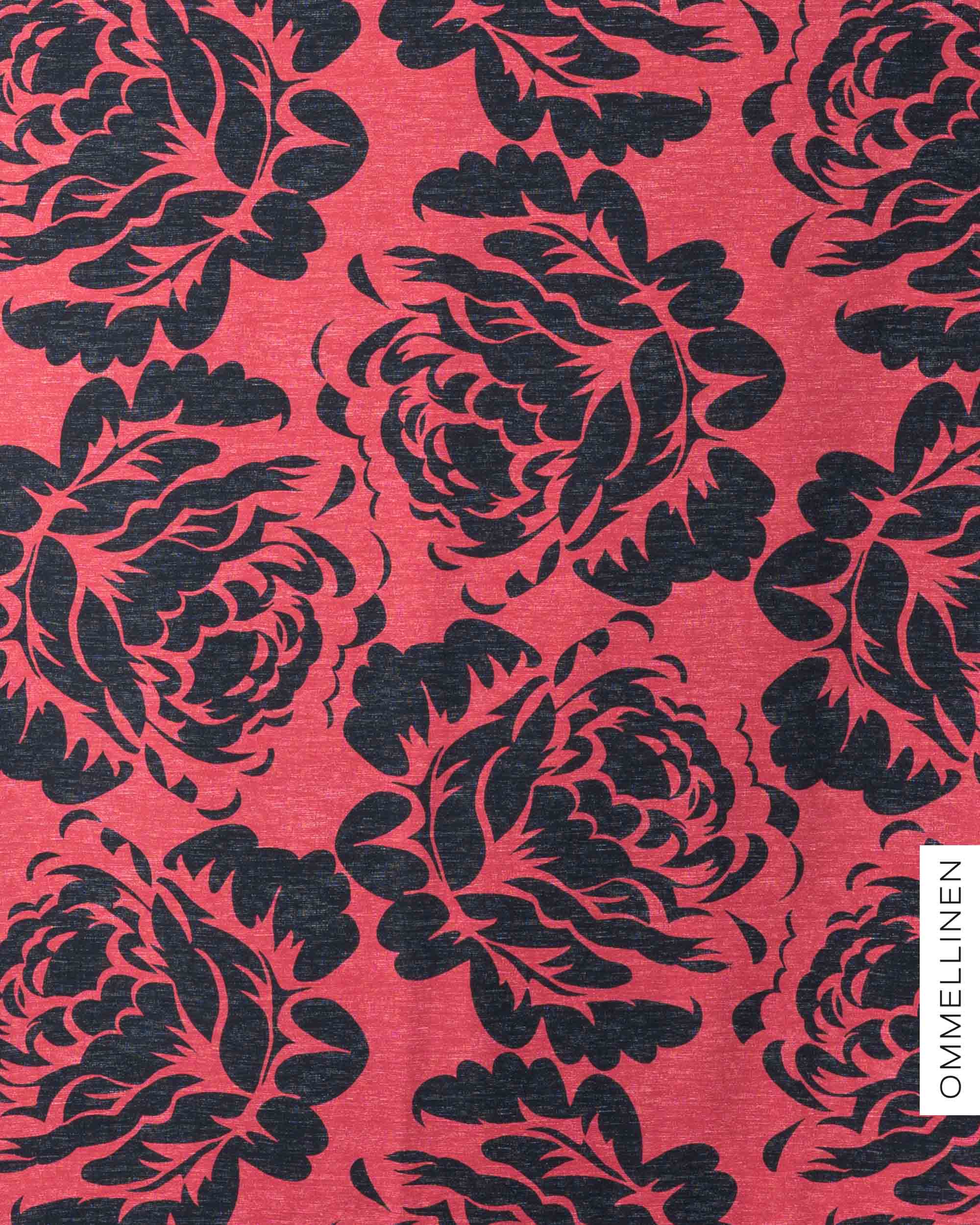 French terry, Babushka Roses Giant - blue/black