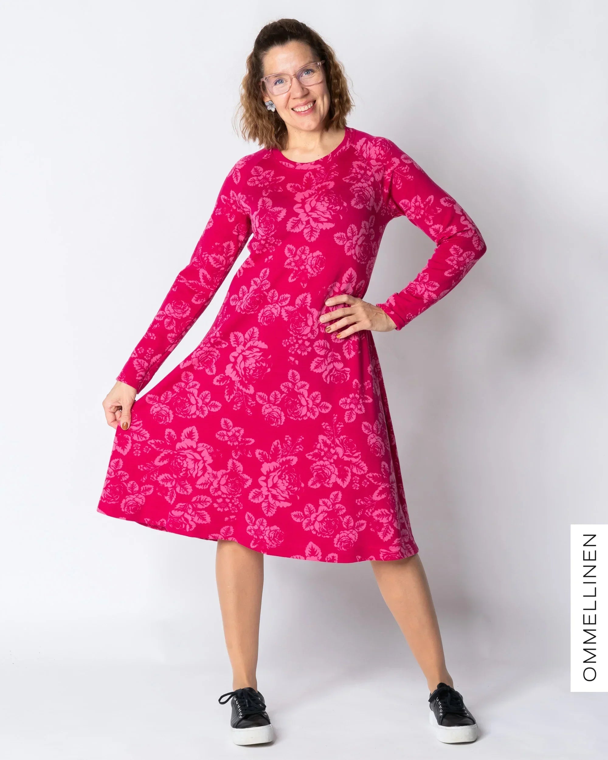 HUPS! Merinomekko, Babushka Roses - pinkki - S