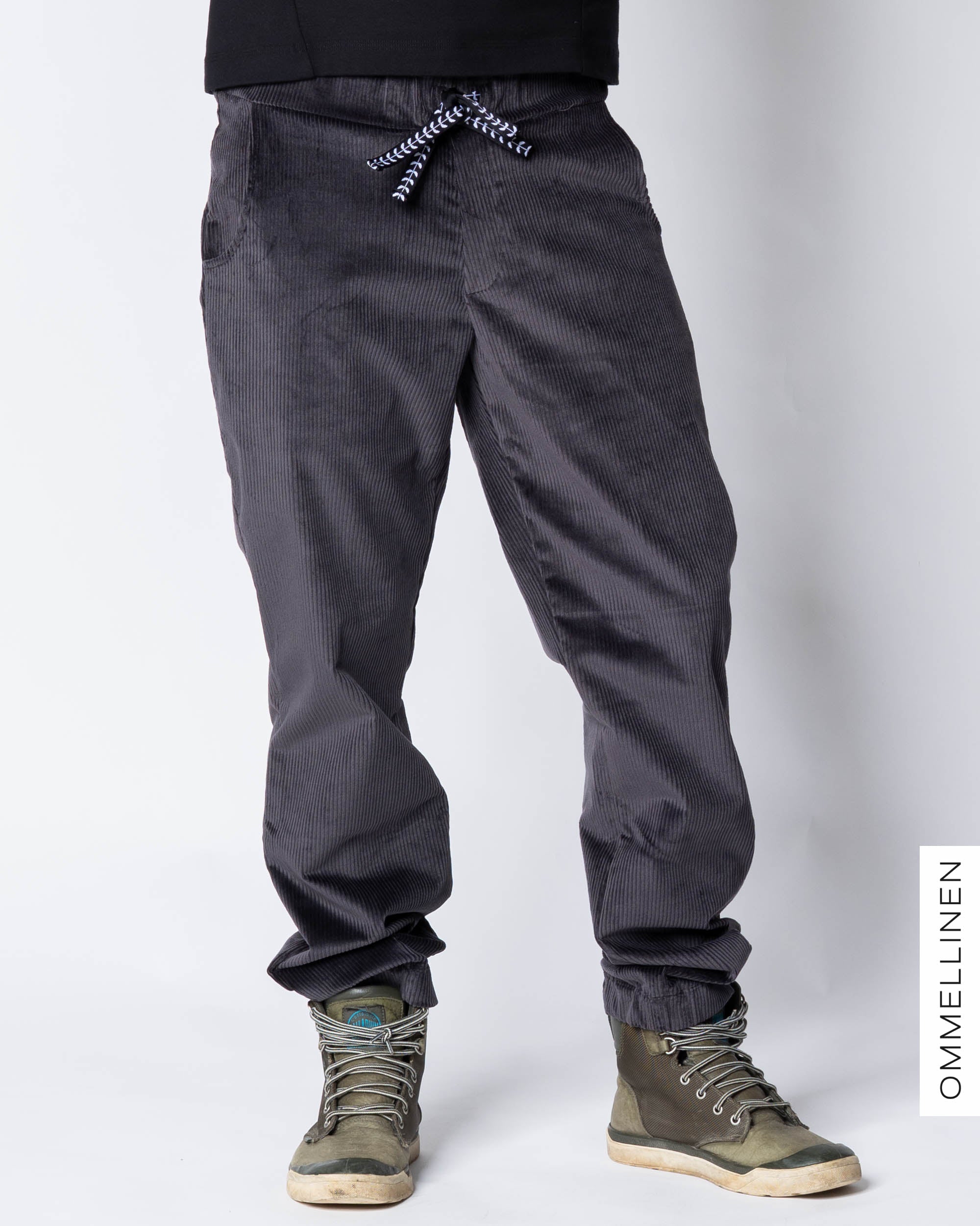 Miesten vakosamettihousut, harmaa