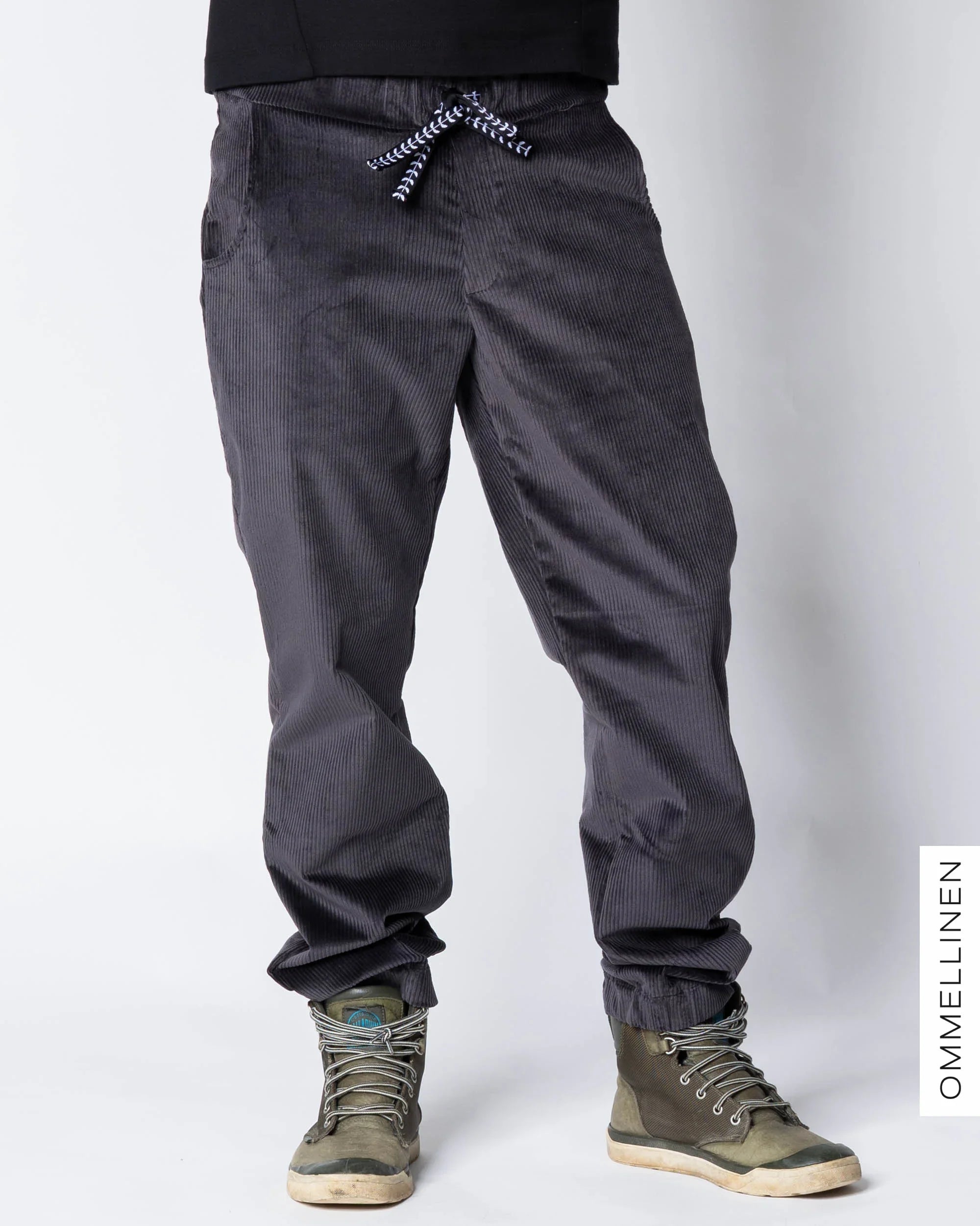 Miesten vakosamettihousut, harmaa