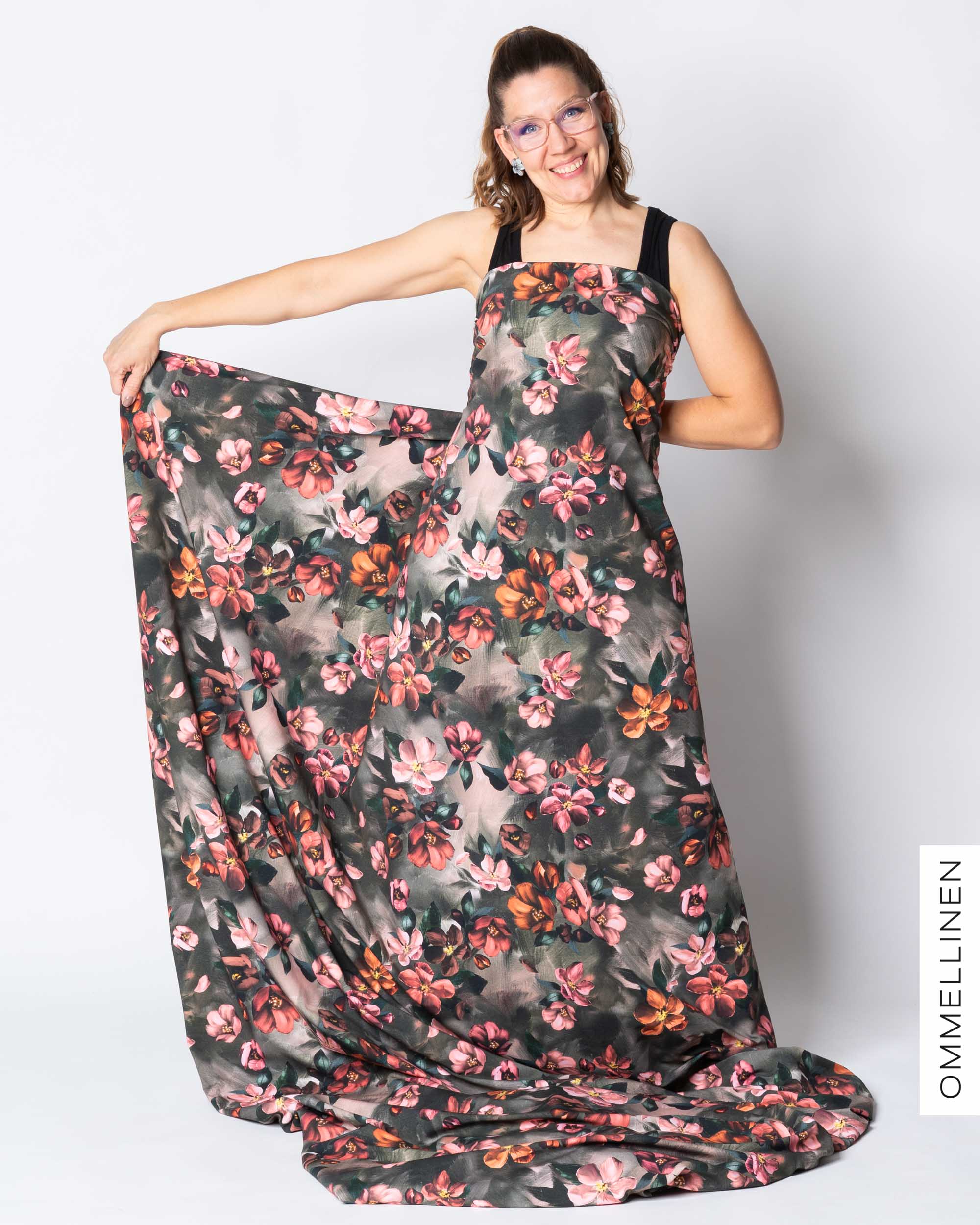 French terry, Omenankukkia - copper