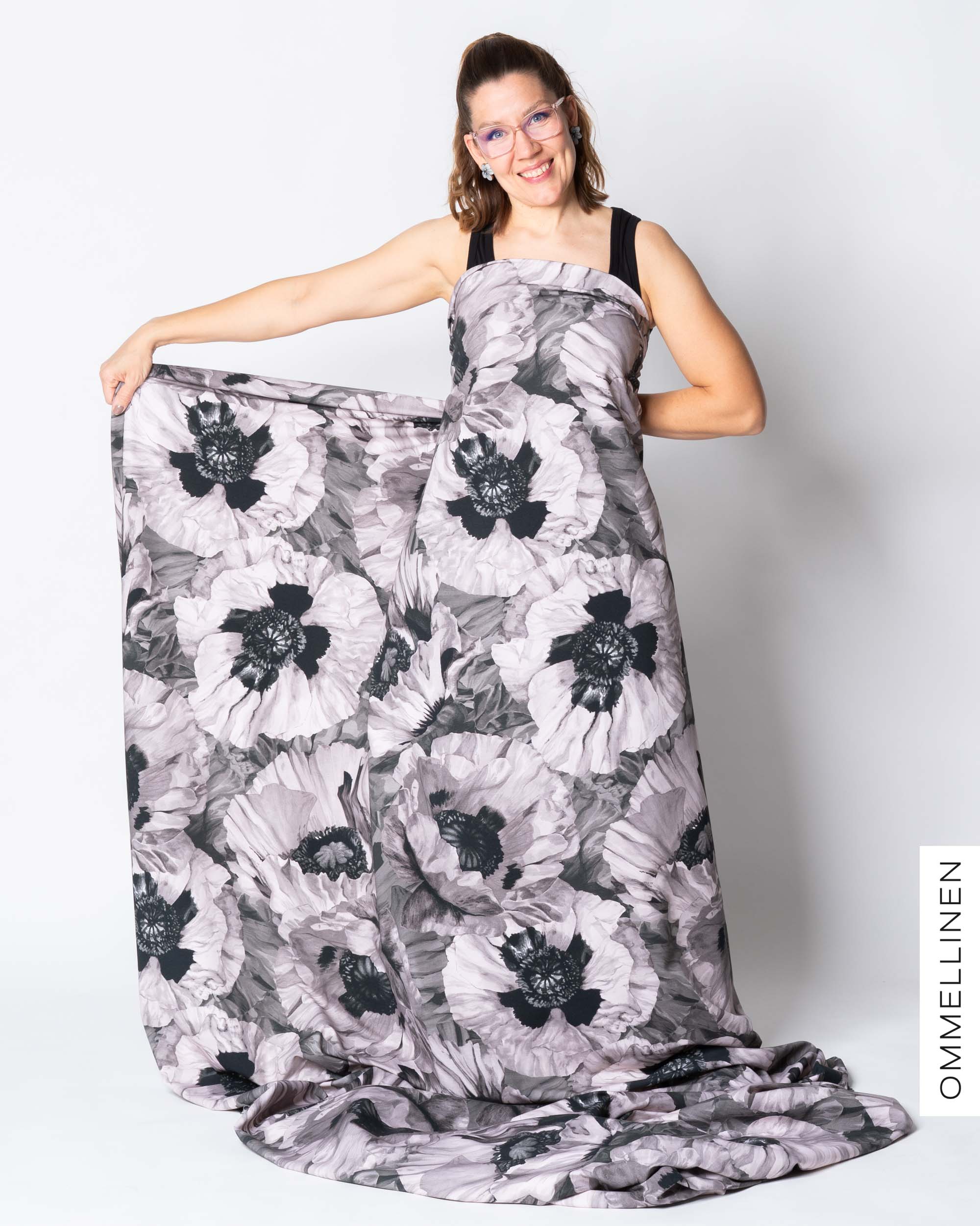 French terry - PRE-CUT, Tuulenkukka - ash