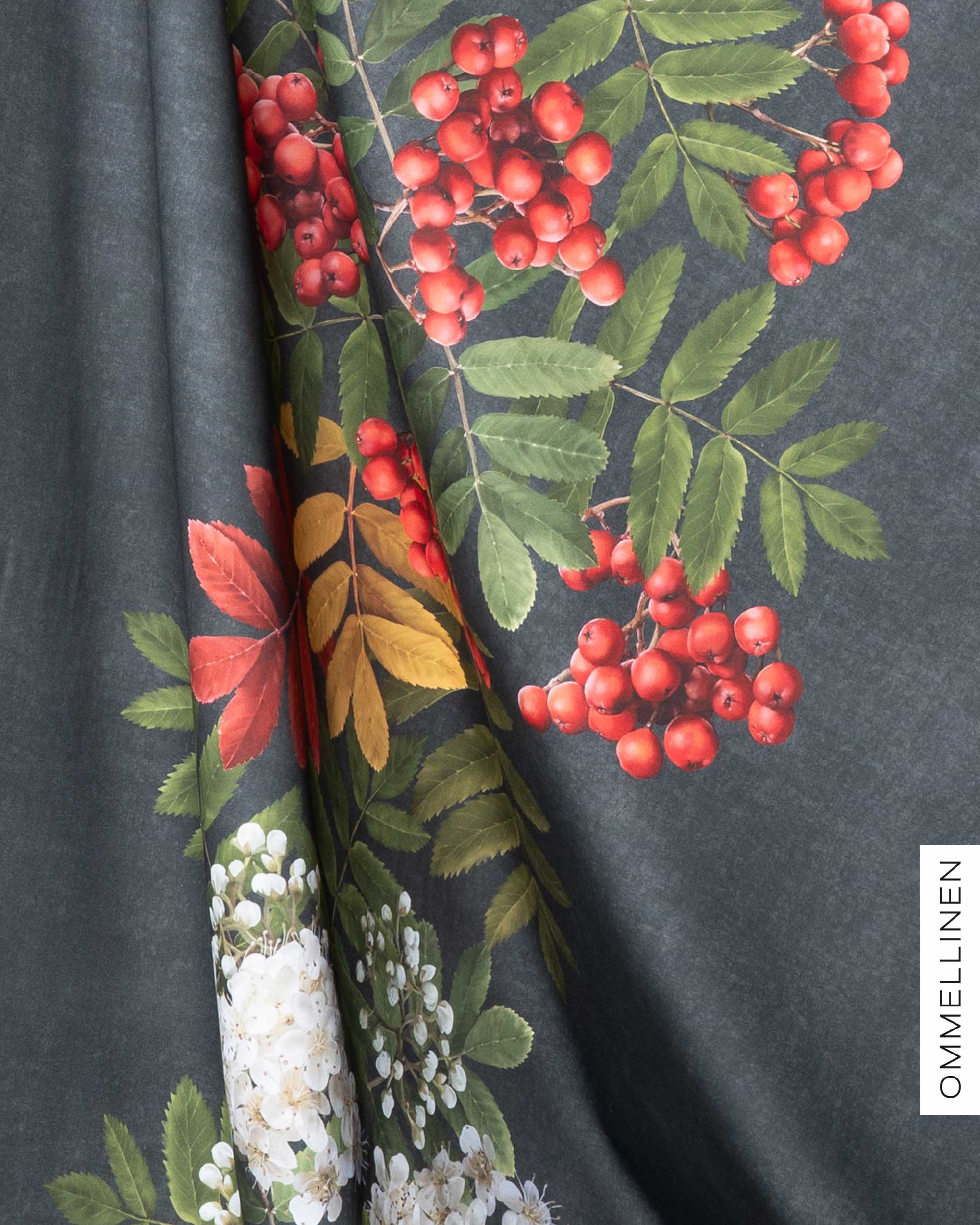 Puuvillasatiini, Pihlaja - harmaa