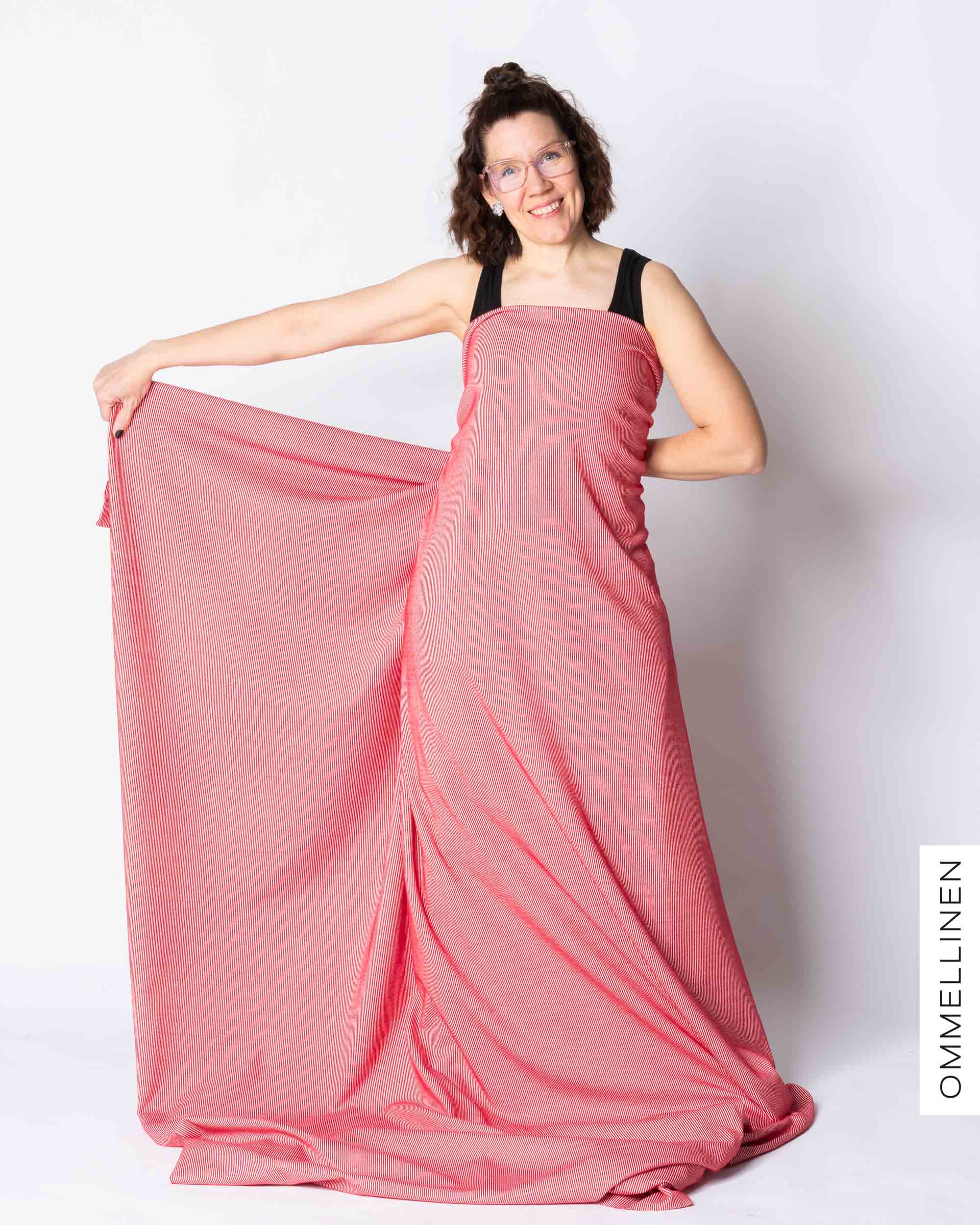 Raitaribbi, punainen/valkoinen