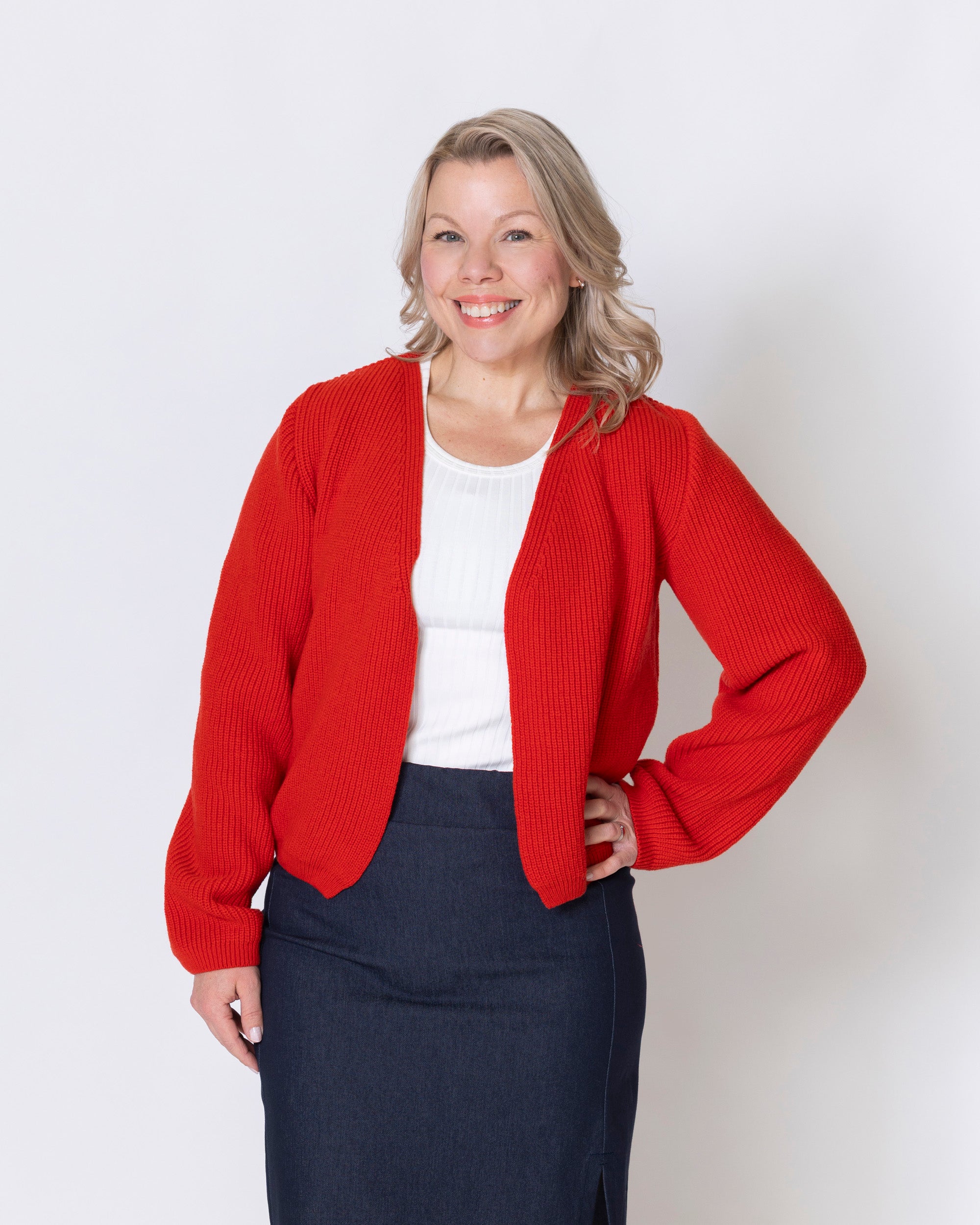 Neuletakki - merino, punainen