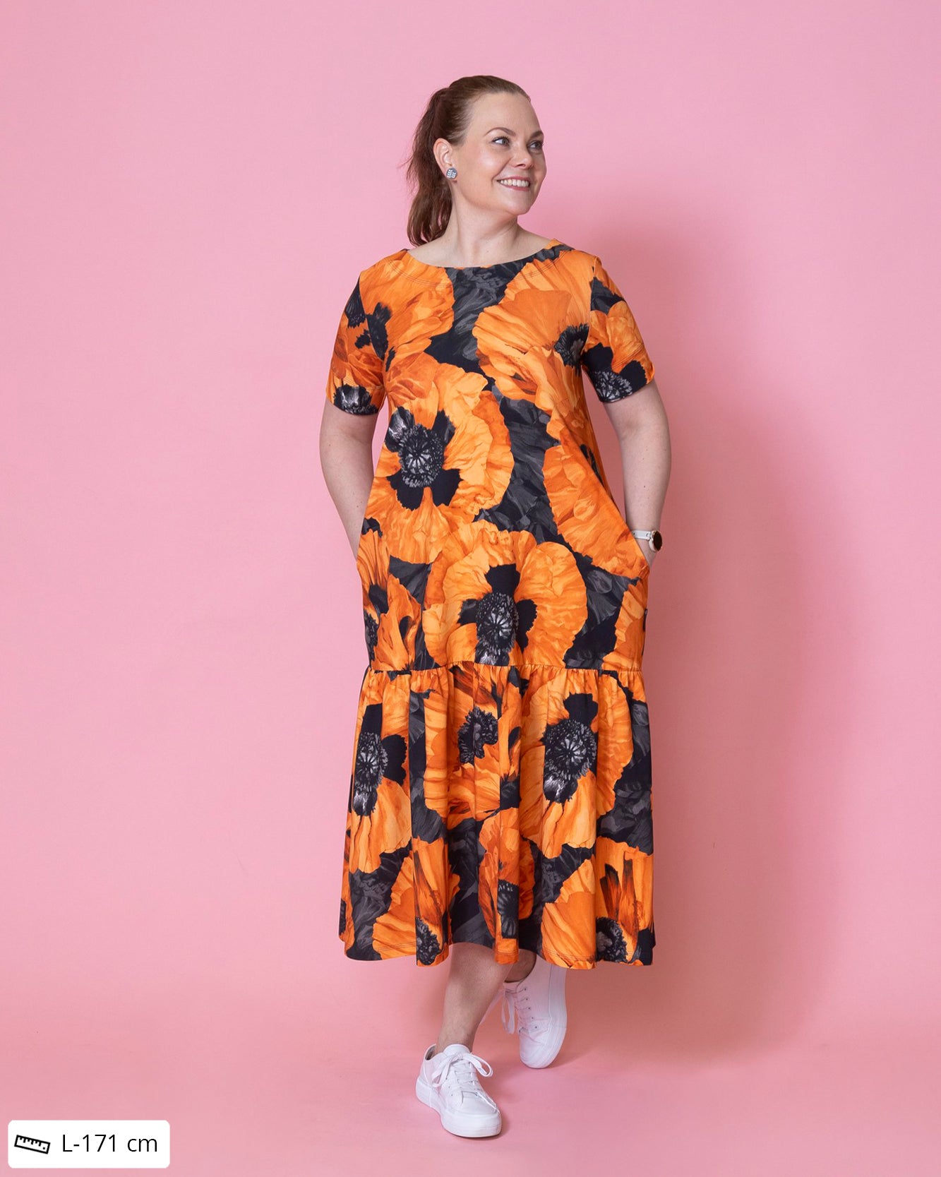 FRILLA dress, Tuulenkukka - orange