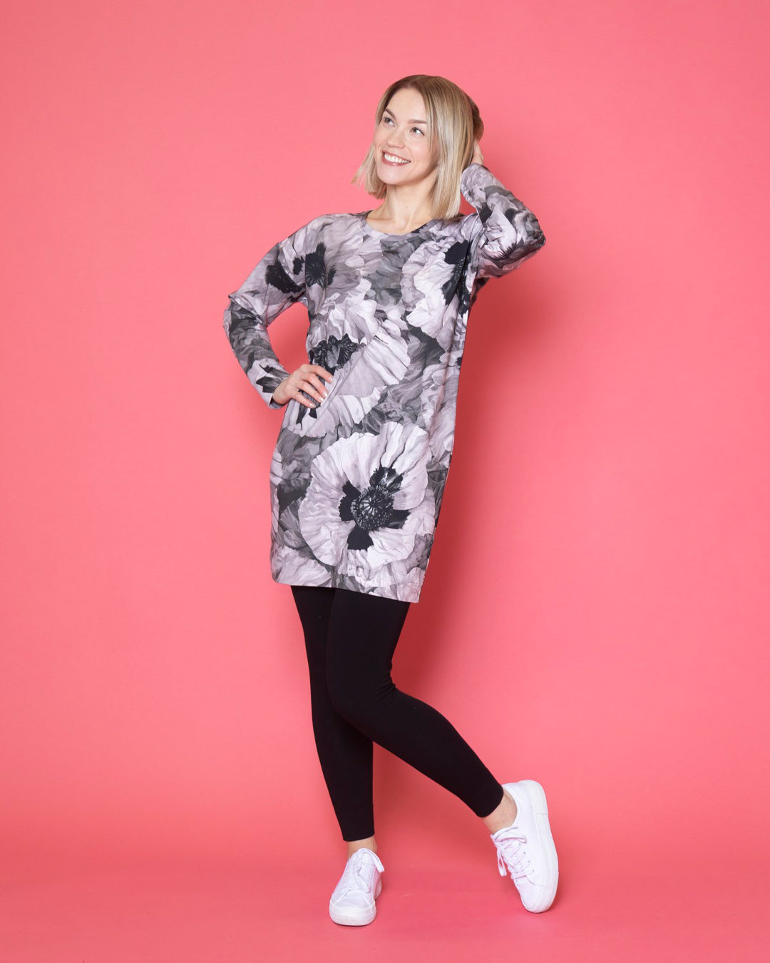 LEMPI tunic, Tuulenkukka - ash