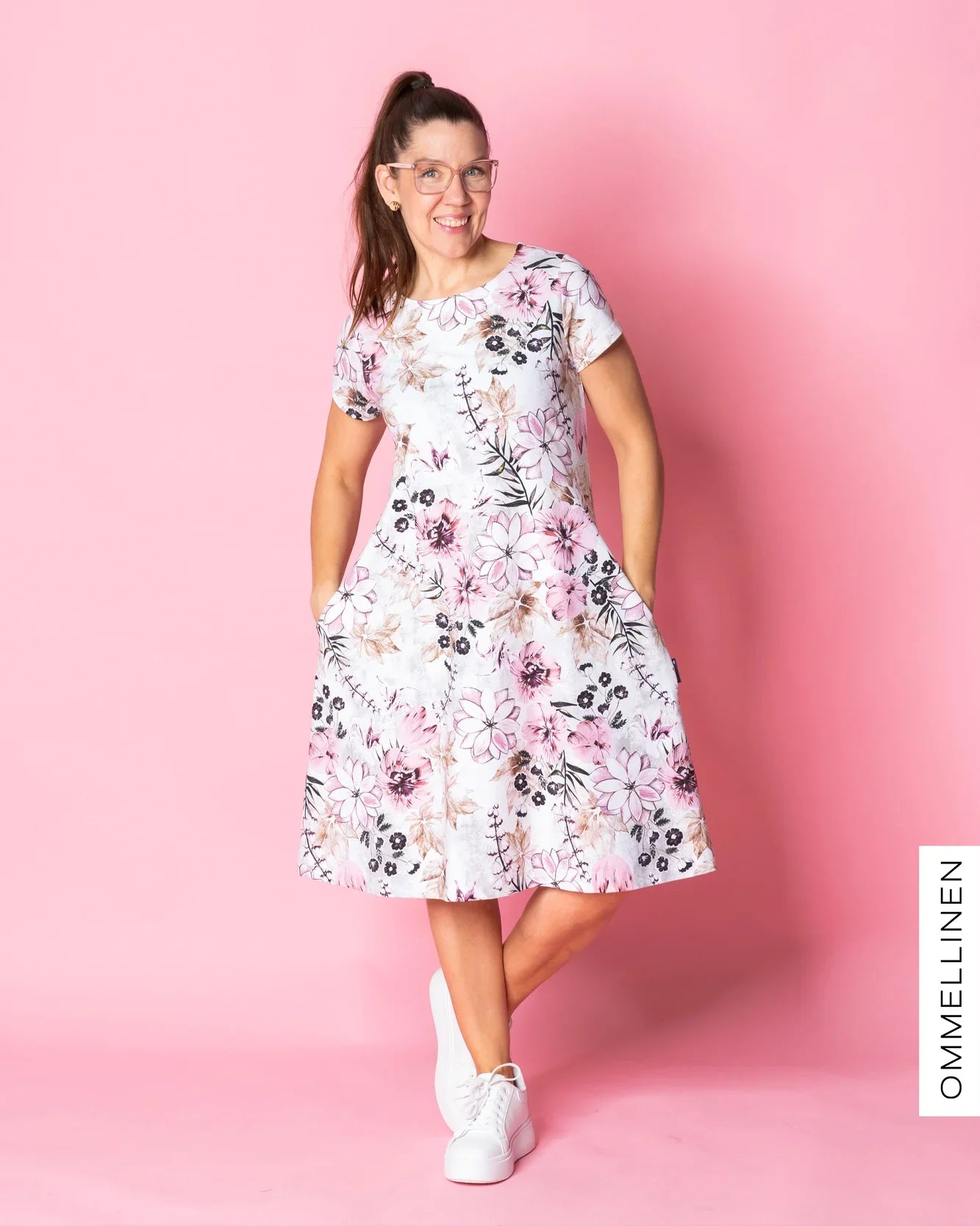 DRESS tunic - short sleeve, Tulppaanien tanssi - grey/rose