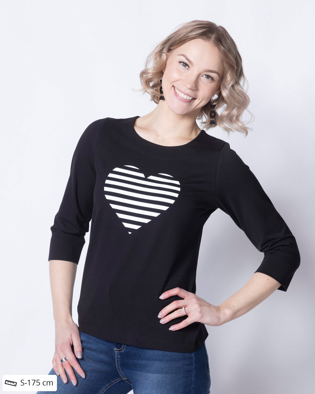 MIELI shirt, heart - black