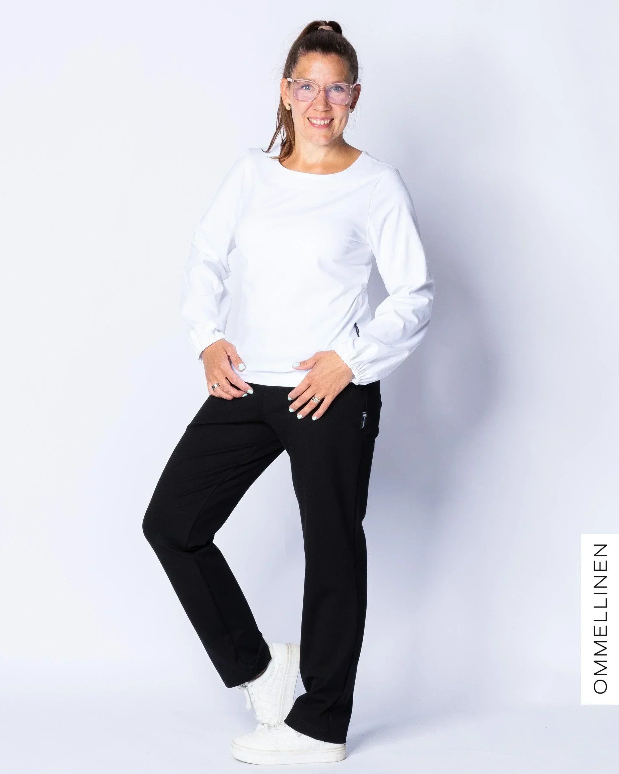 Puffipaita - pitkÀ hiha, Valkoinen - lievÀ II-laatu