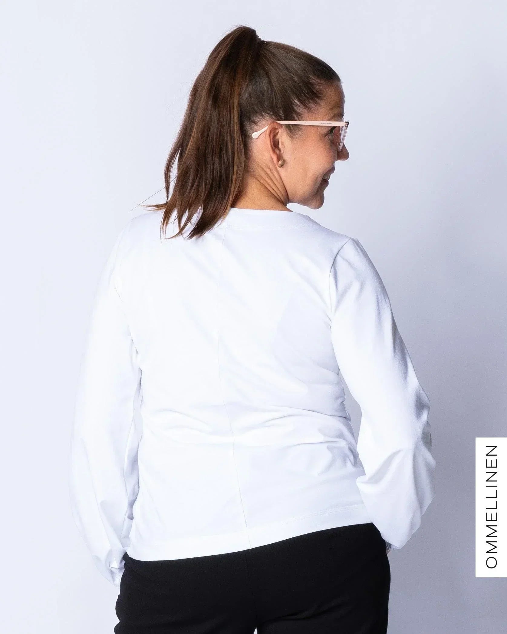 Puffipaita - pitkÀ hiha, Valkoinen - lievÀ II-laatu