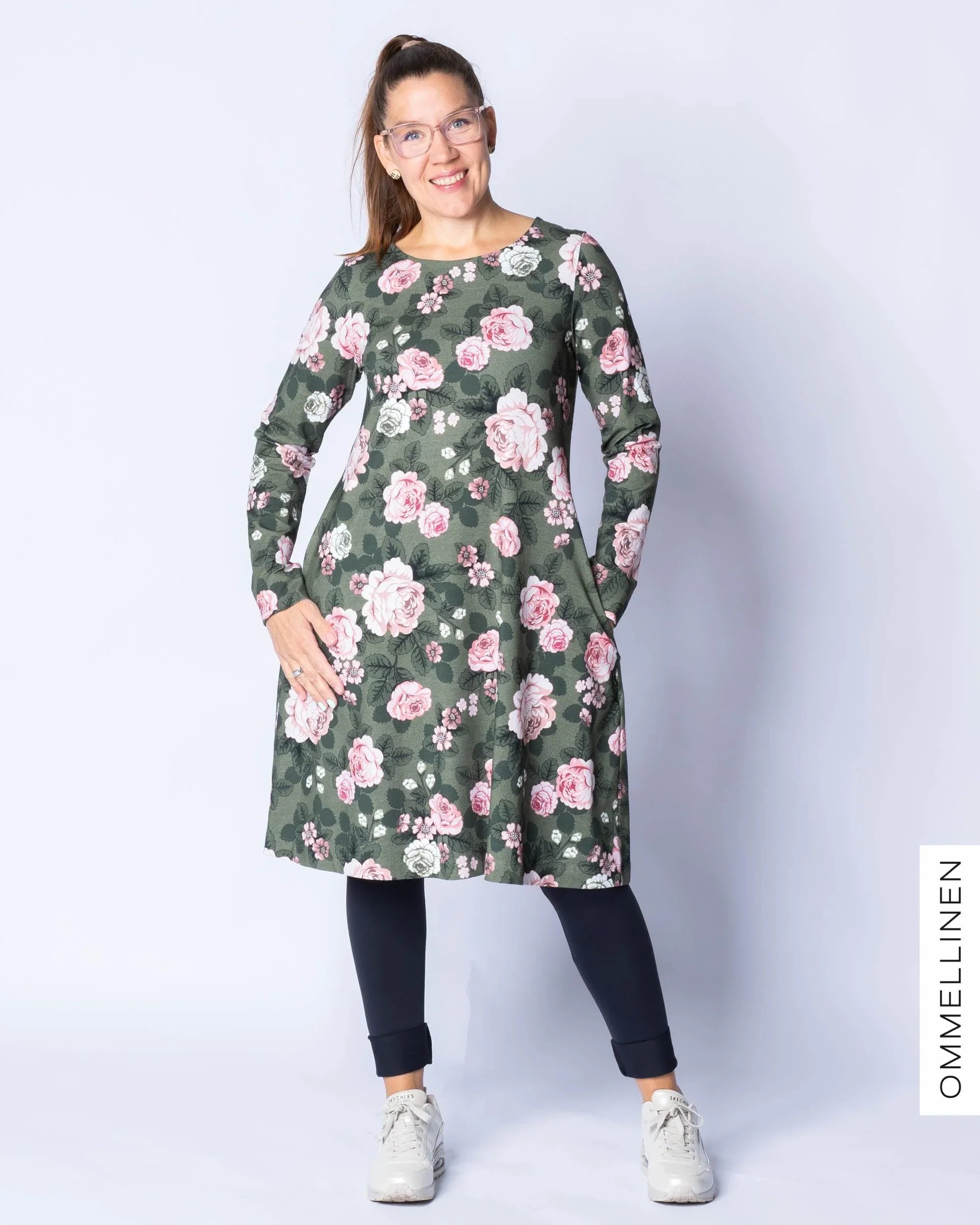 Mekkotunika, Babushka Roses - vihreÀ/roosa
