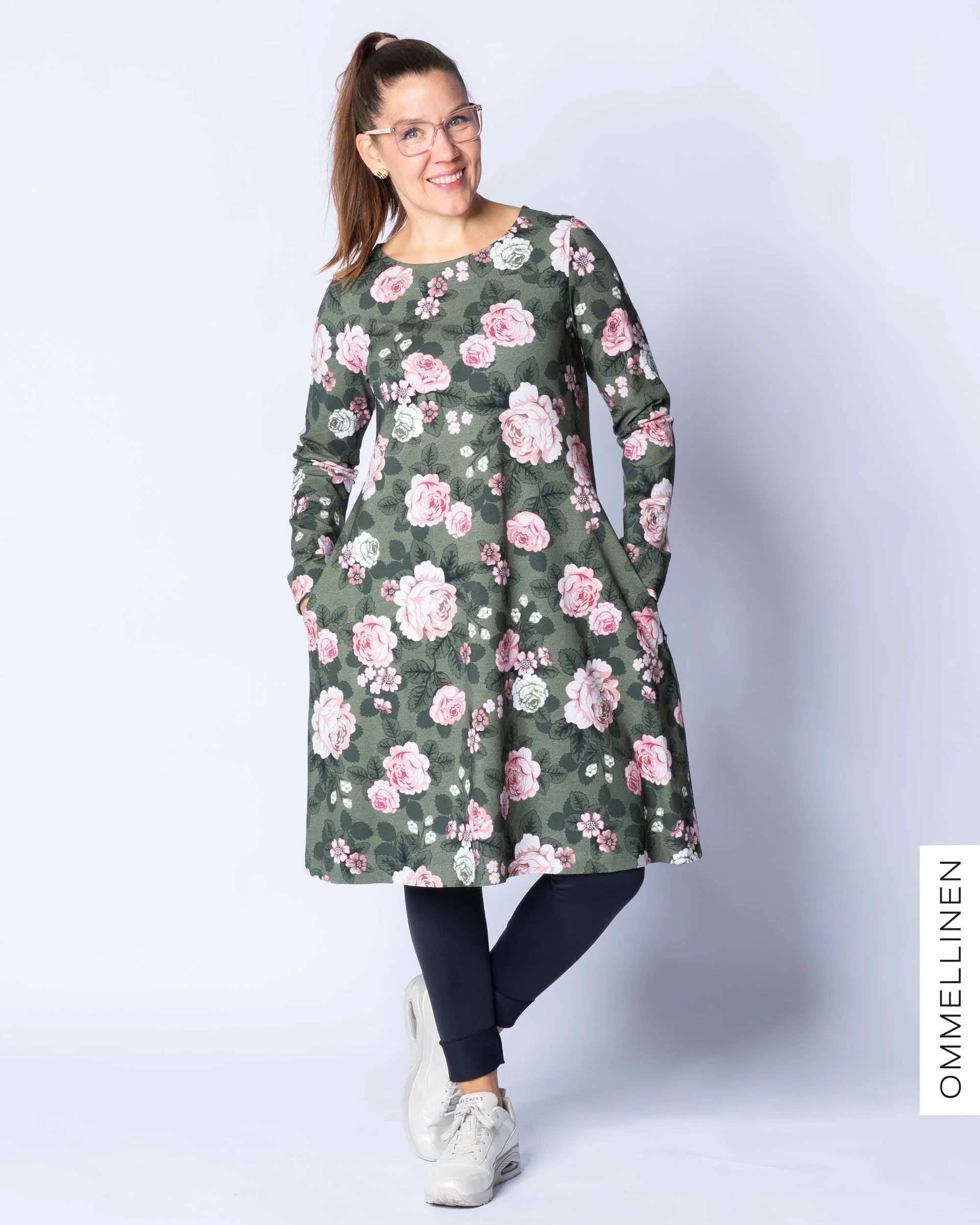 Mekkotunika, Babushka Roses - vihreÀ/roosa