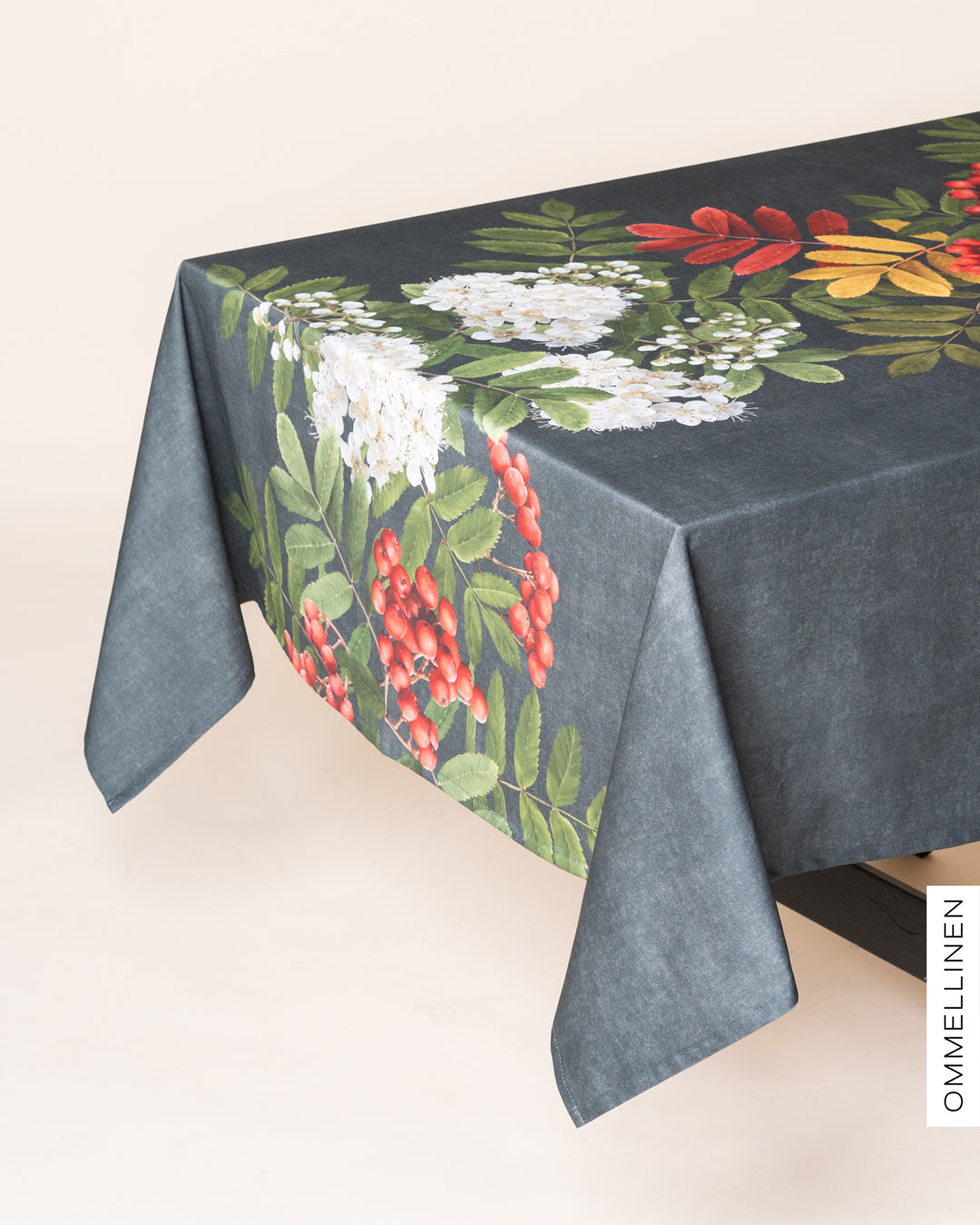 Tablecloth, Pihlaja - grey