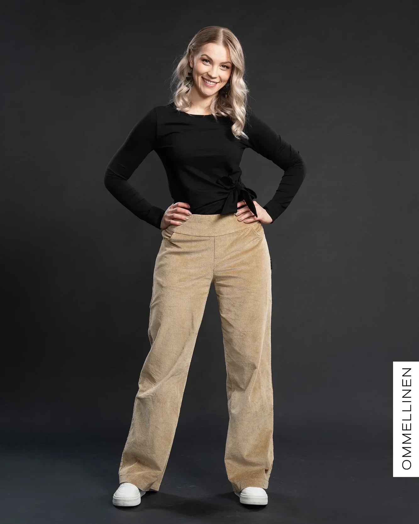 Vakosamettihousut - PITKà LAHJE, hiekka - lievÀ II-laatu