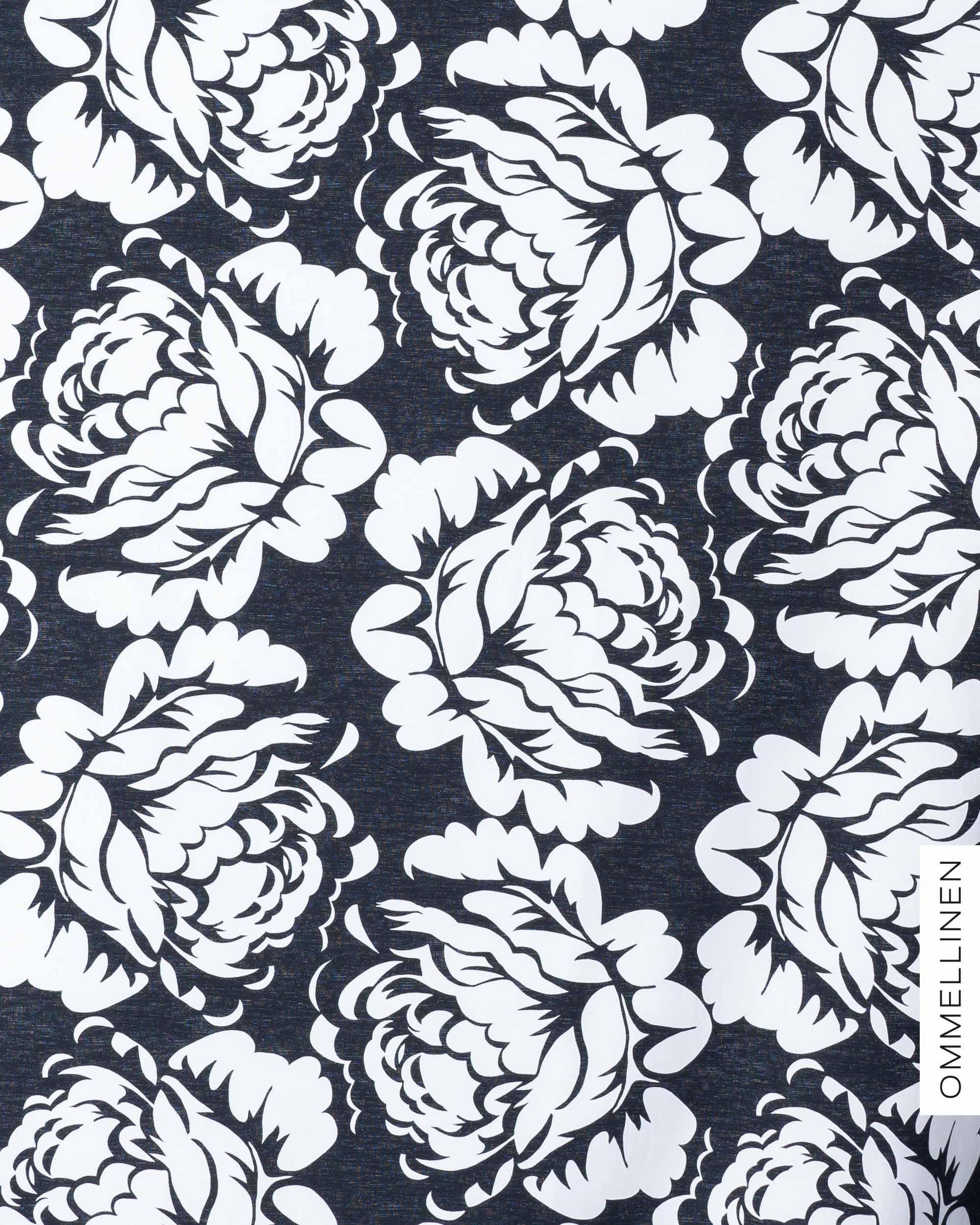 Digitrikoo, Babushka Roses JĂ€tti - musta/valkoinen, II-laatu - Ommellinen