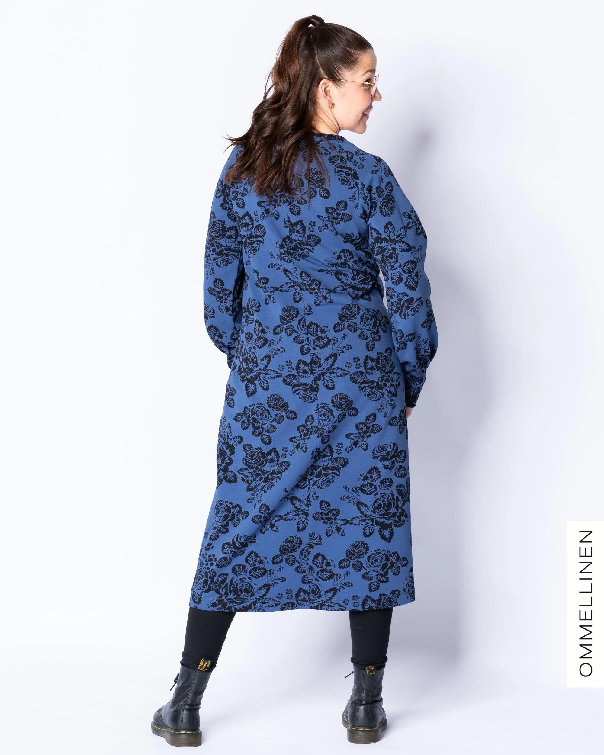 Halausmekko, Babushka Roses - sininen - Ommellinen