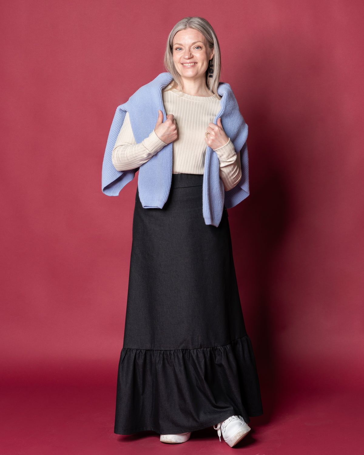 DENIM skirt, charcole