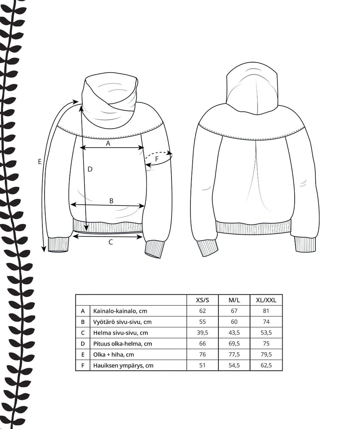 Kaava - jÀttihuppari - Ommellinen