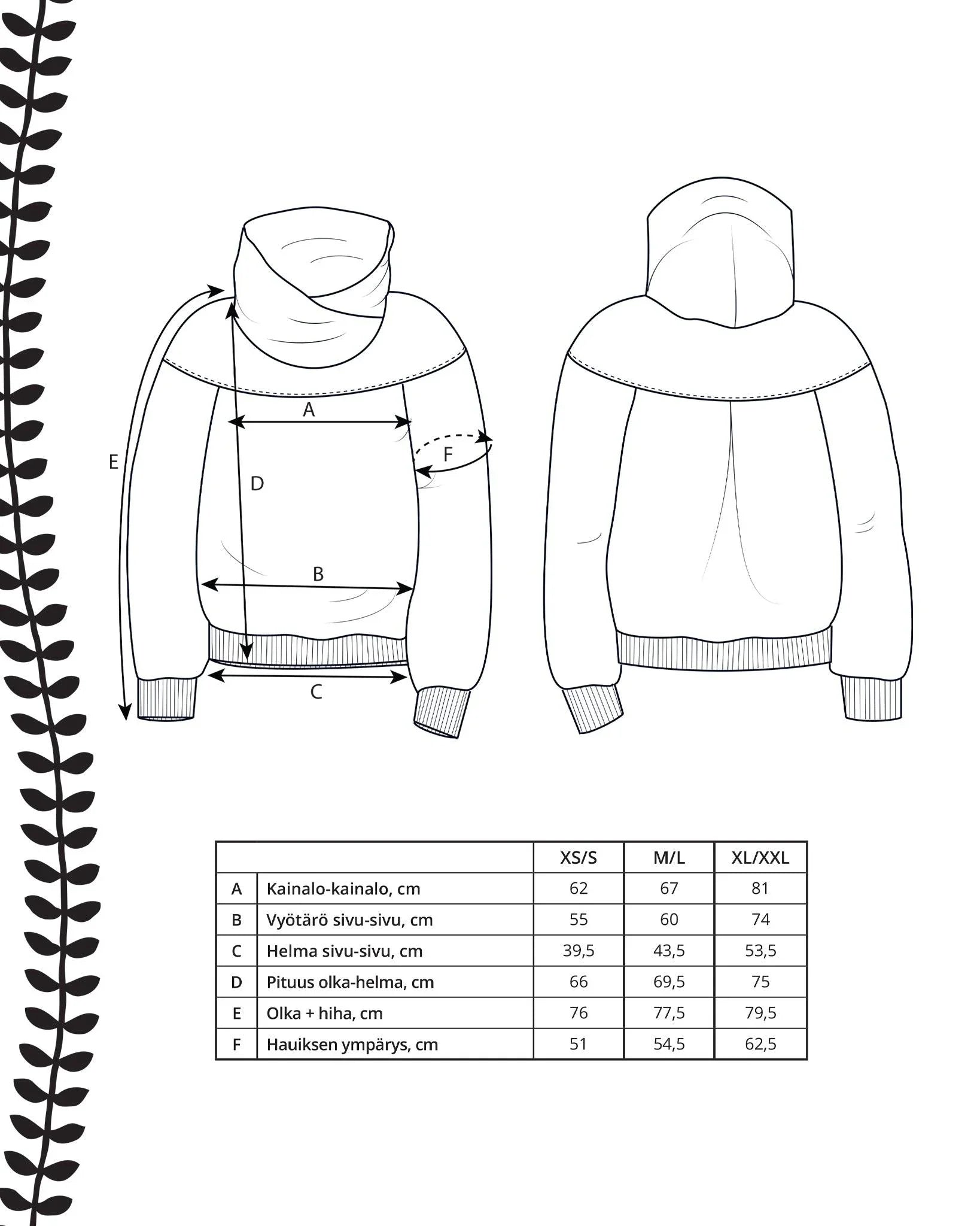 Kaava - jÀttihuppari - Ommellinen