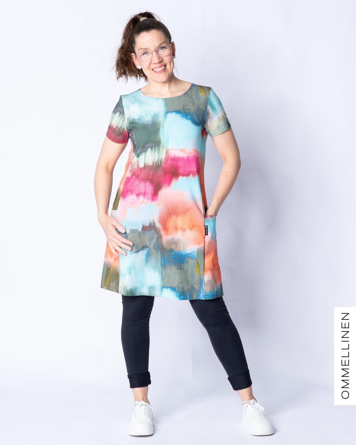 LEA -tunika - lyhyt hiha, VĂ€re - pastelli - Ommellinen