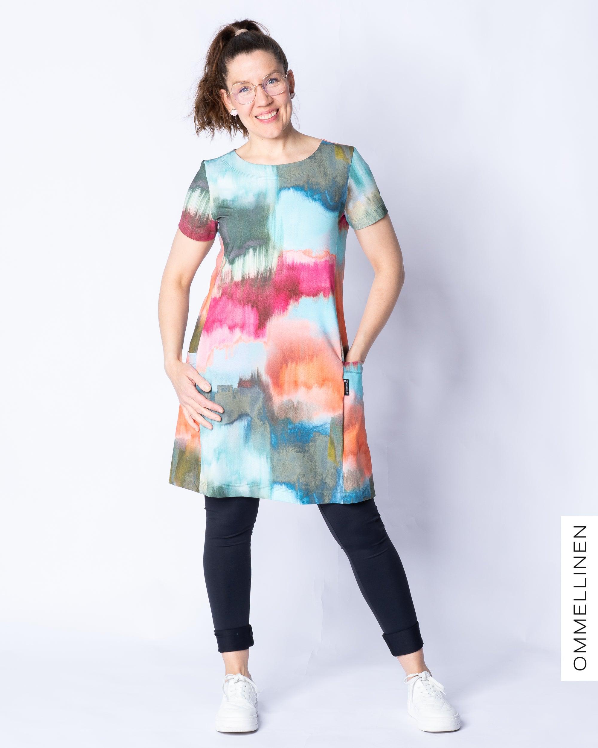 LEA -tunika - lyhyt hiha, VĂ€re - pastelli - Ommellinen