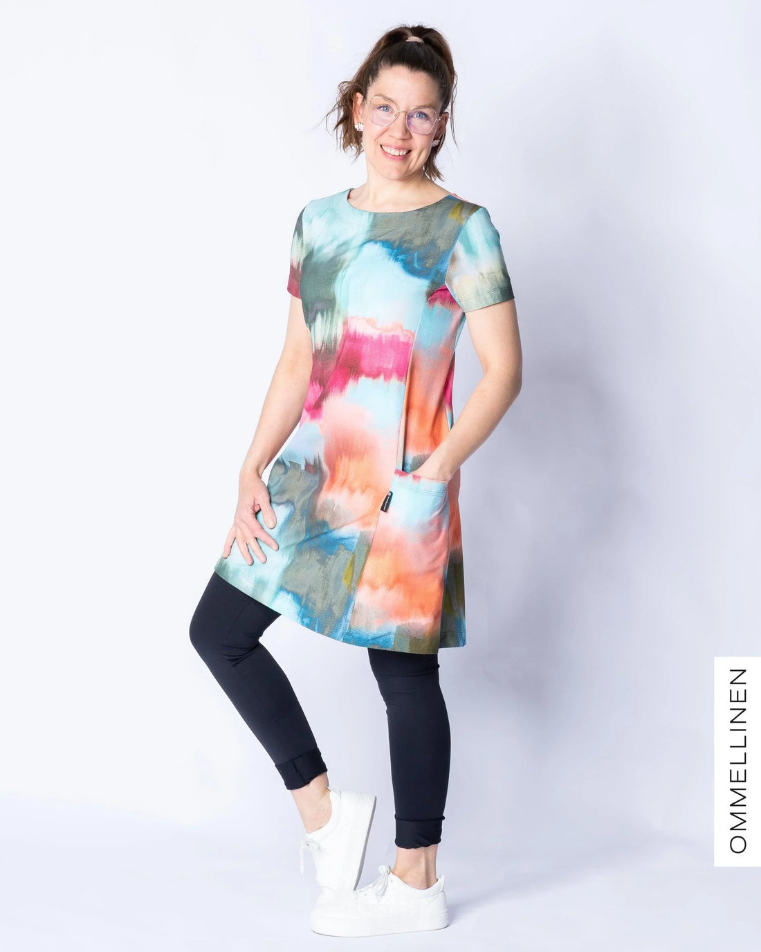 LEA -tunika - lyhyt hiha, VĂ€re - pastelli - Ommellinen