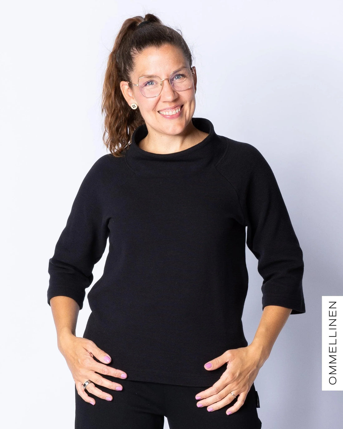 Ottoman - puuvillaneulos - PALA, musta