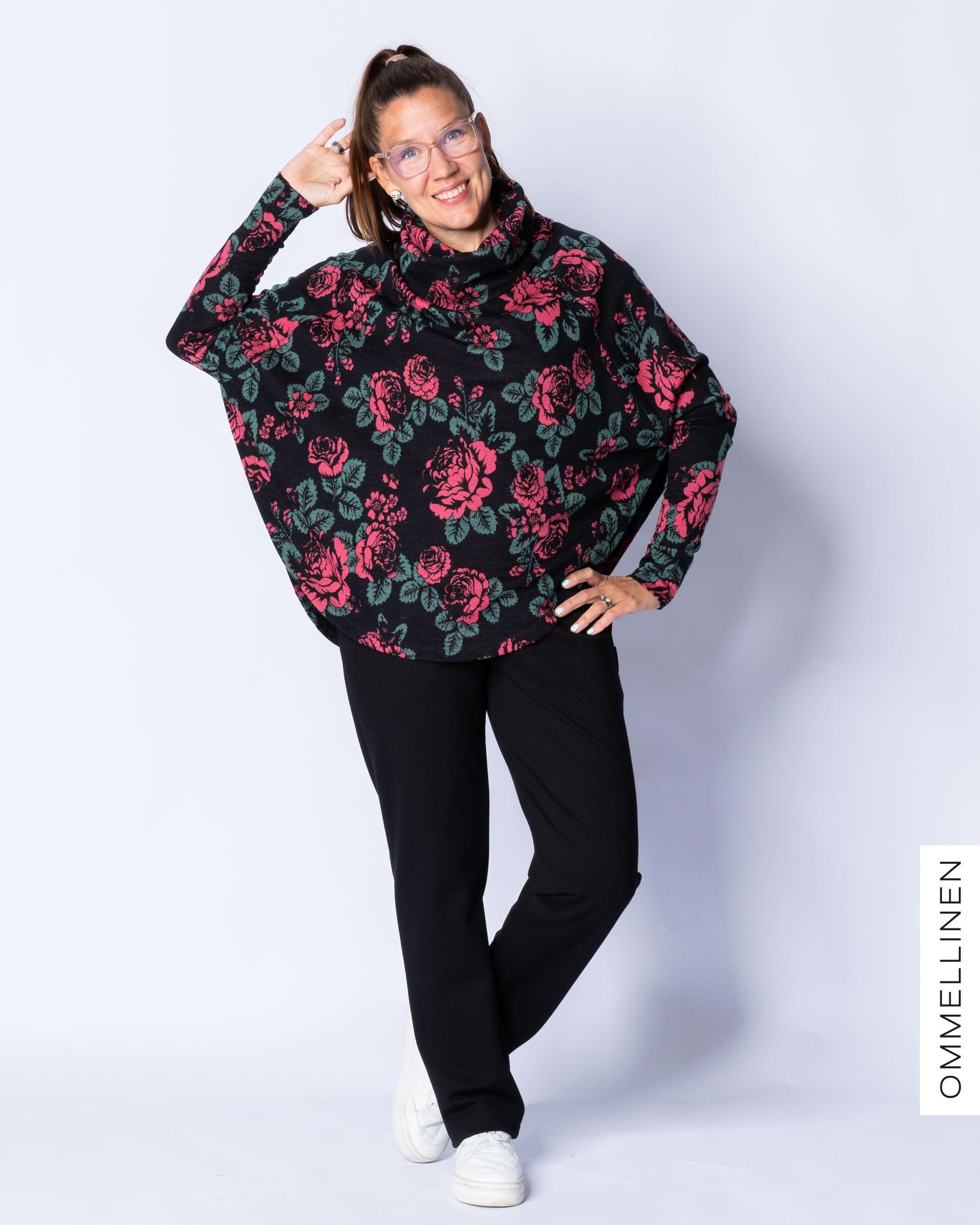 Pancho, Babushka Roses - musta/vihreÀ/koralli - Ommellinen