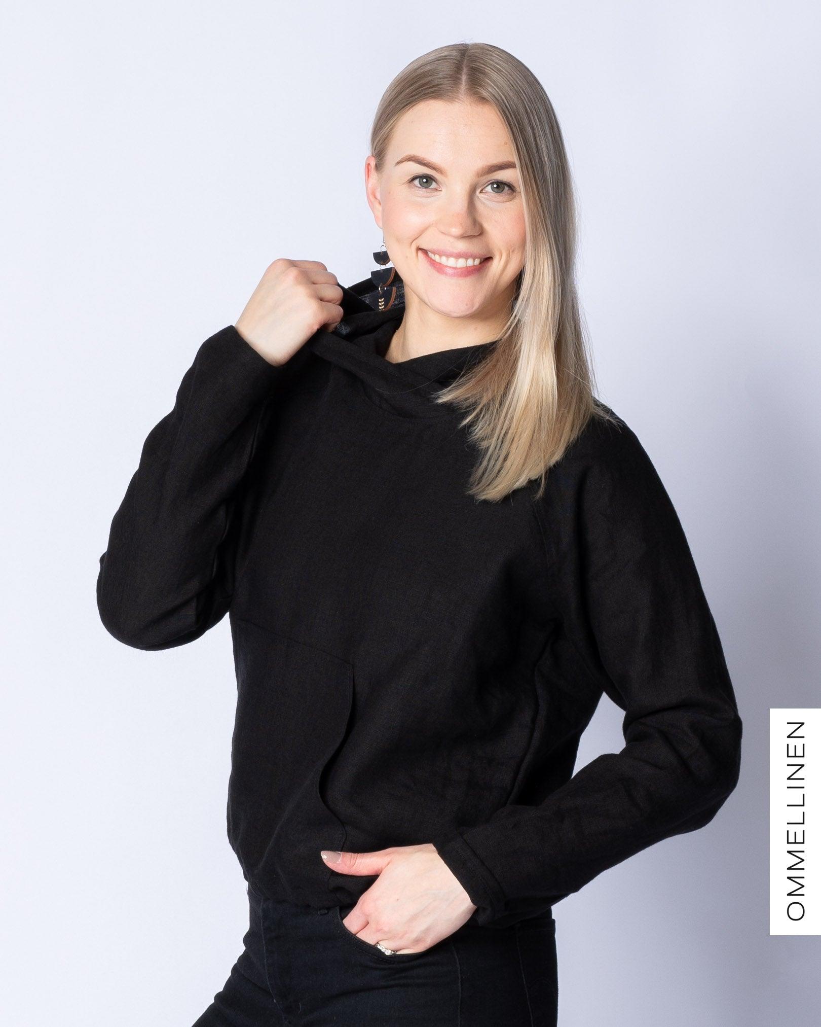 Ommellinen LINEN hoodie black