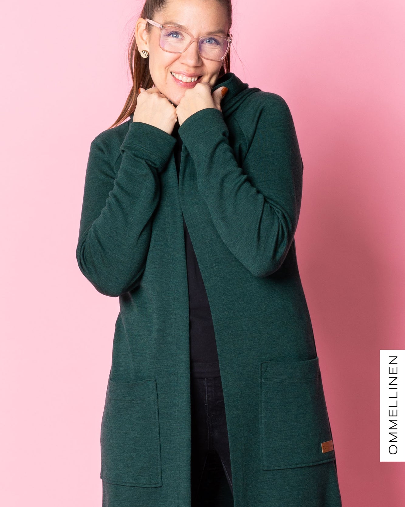 Merinovillainen Rentoilutakki, meleerattu tummanvihreÀ