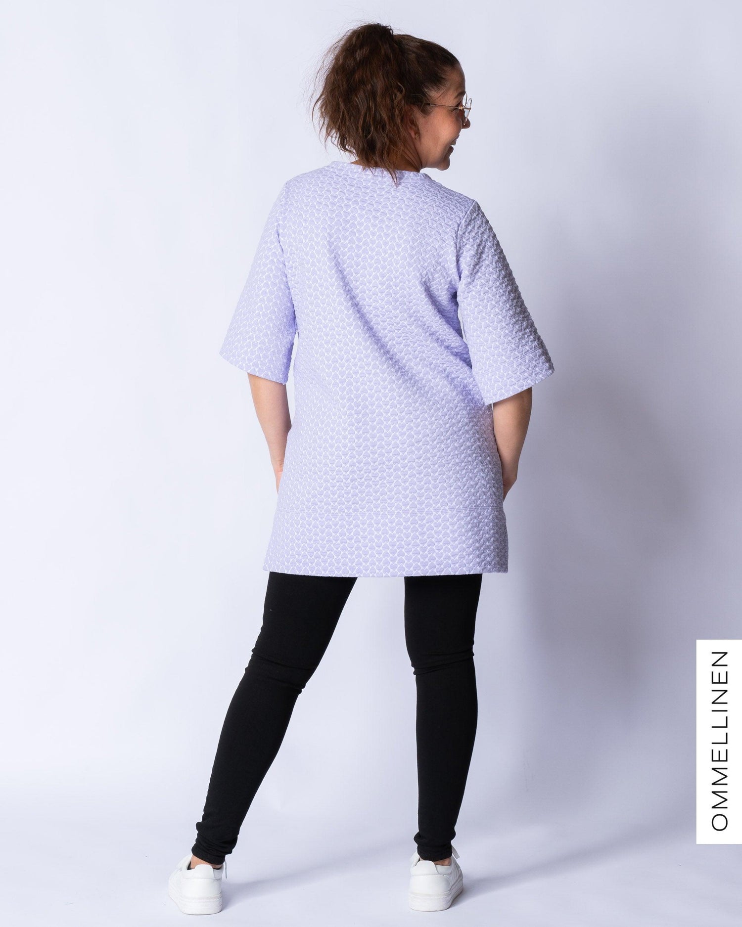SydÀnpaita, valkoinen/lila - lievÀ II-laatu - Ommellinen