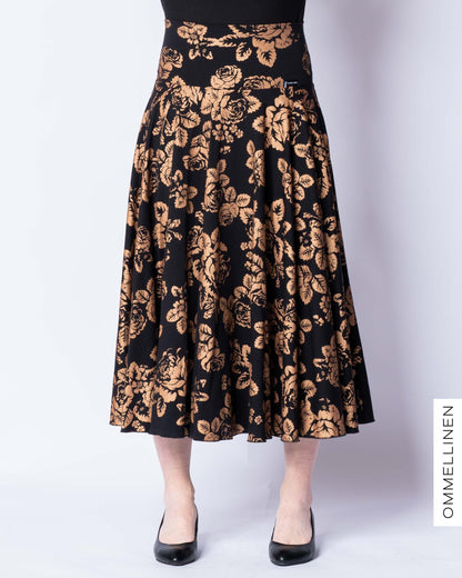 GLITTER skirt, Babushka Roses - copper