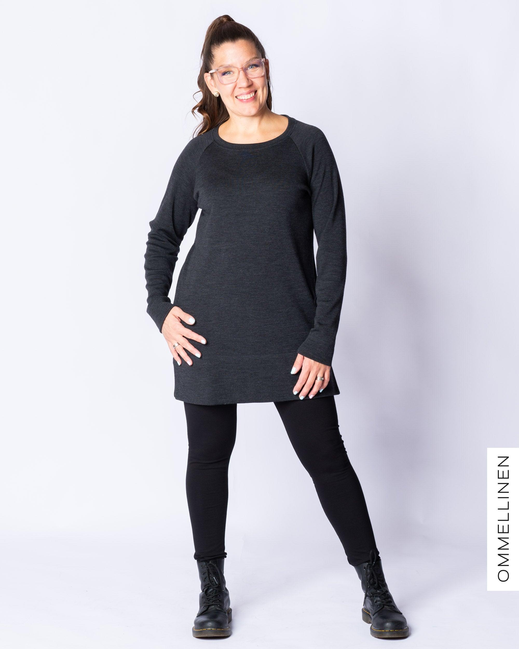 WOOL tunic, melange grey