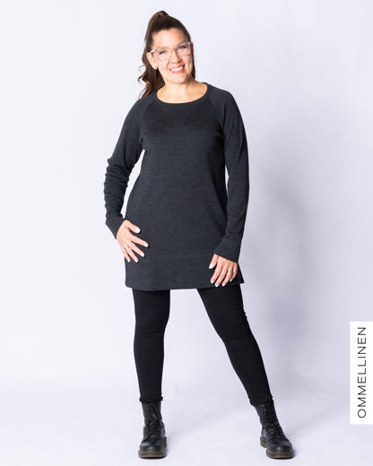 WHOOPS! WOOL tunic, melange grey - XL