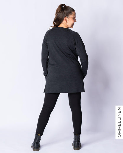 WOOL tunic, melange grey