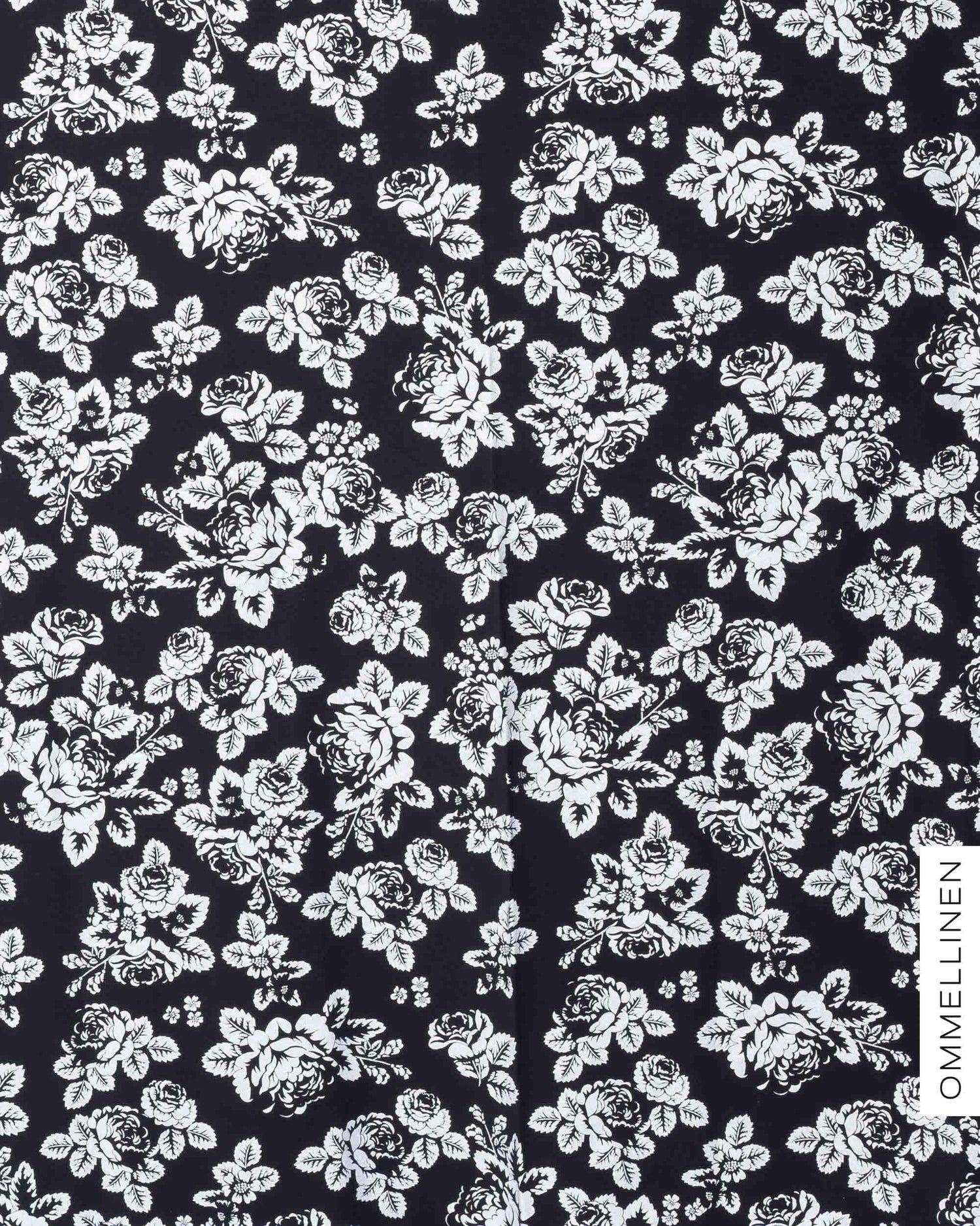 Glitter printed french terry - PRE-CUT, Babushka Roses - silver
