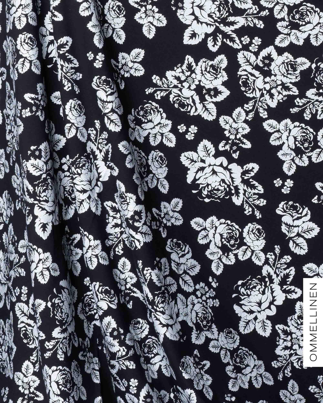 Glitteripainettu joustocollege - PALA, Babushka Roses - hopea