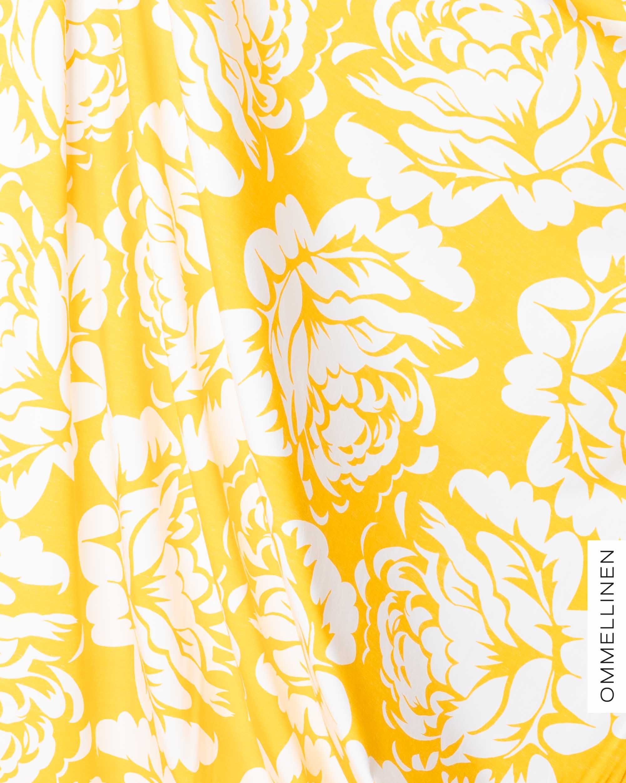 Jersey - PRE-CUT, Babushka Roses Giant - yellow/white